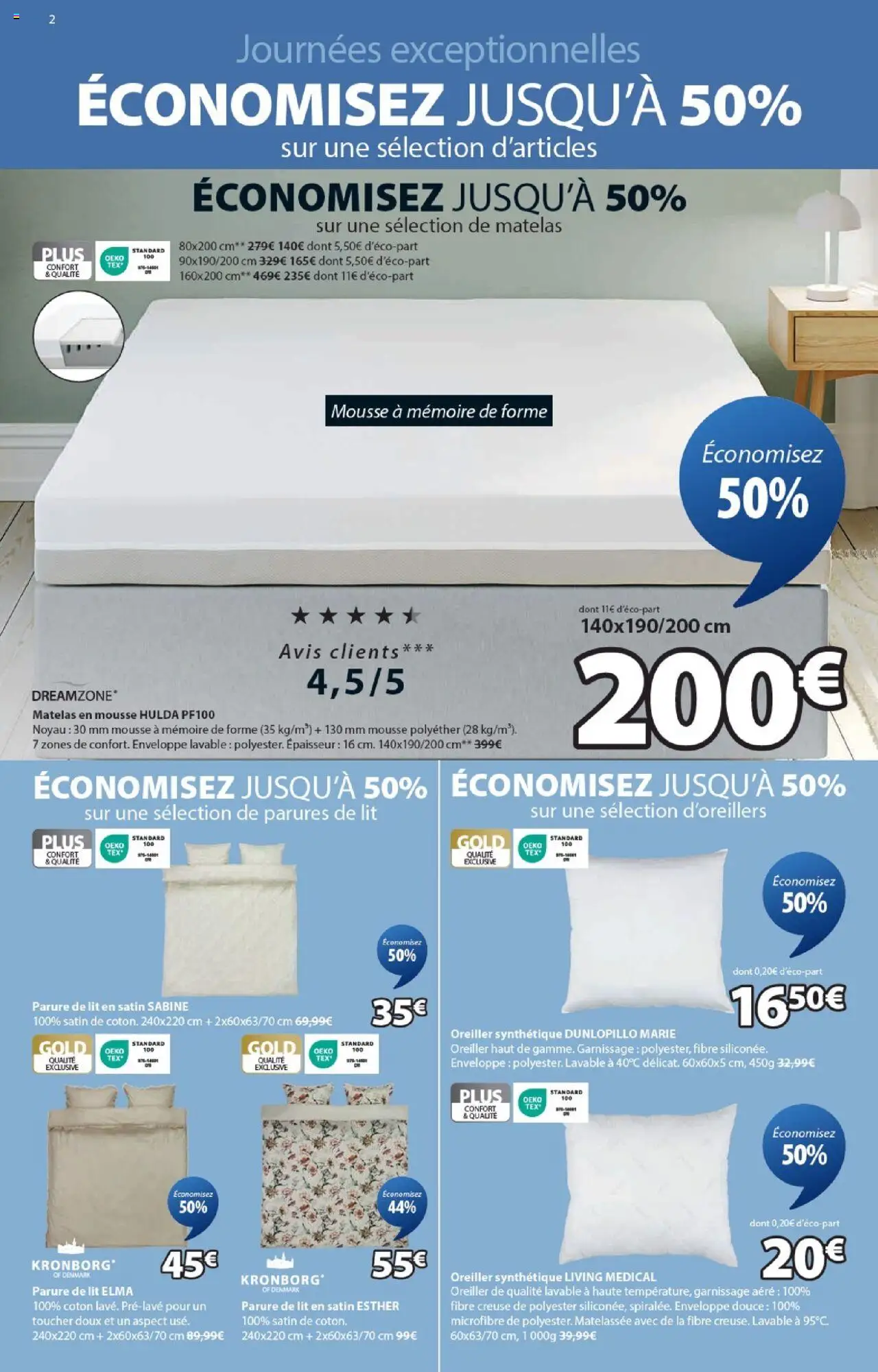  | Page: 2 | Produits: Coton, Parure de lit, Lit, Matelas