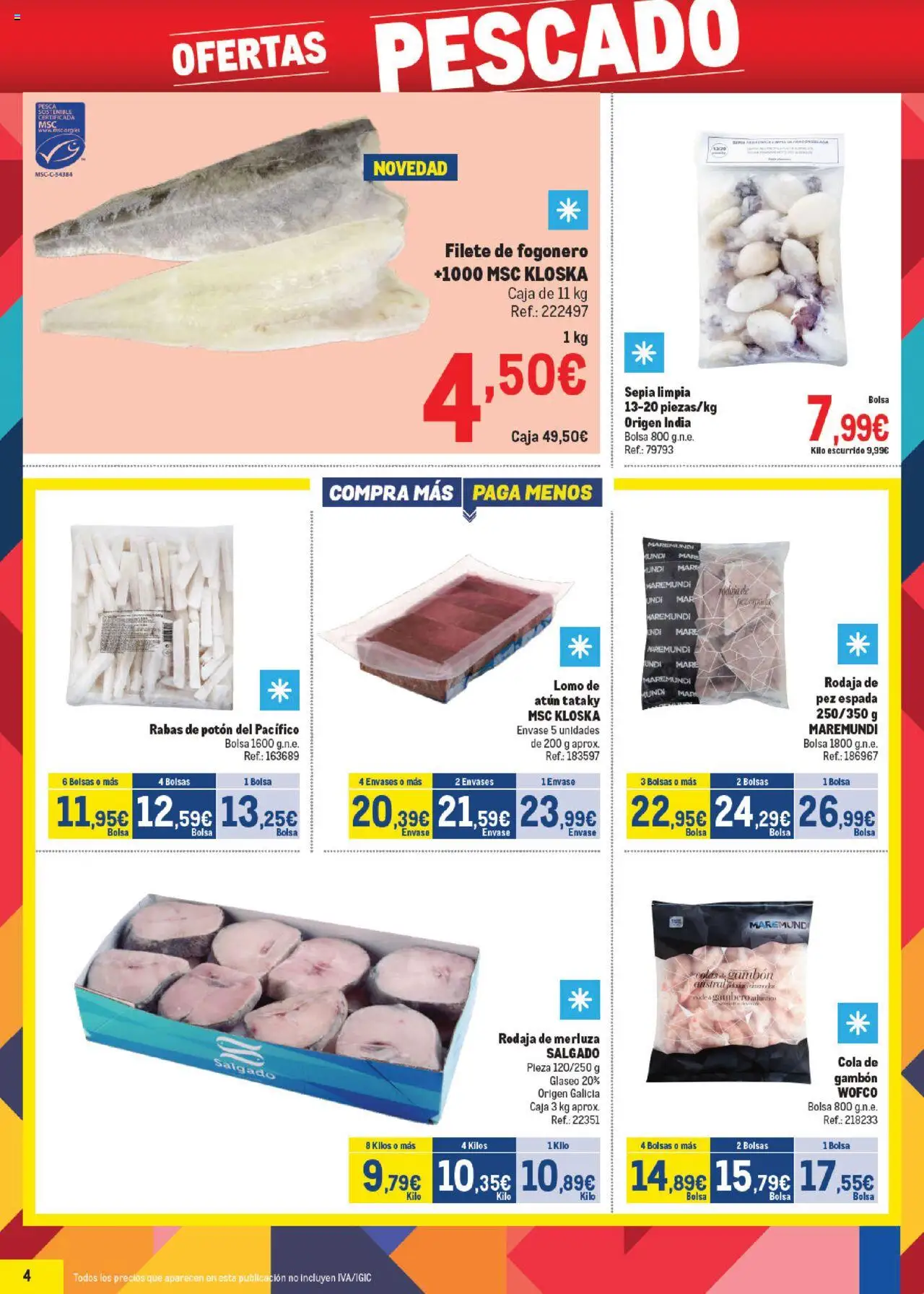 Makro - Precios Norte │ válido desde el 06.10.2025 | Página: 4 | Productos: Pescado, Bolsa, Filete, Caja