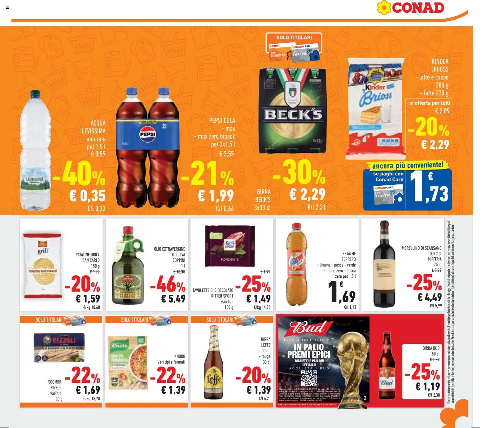 Volantino Conad del 08.04.2026 | Pagina: 21 | Prodotti: Birra, Patatine, Limone, Pesca