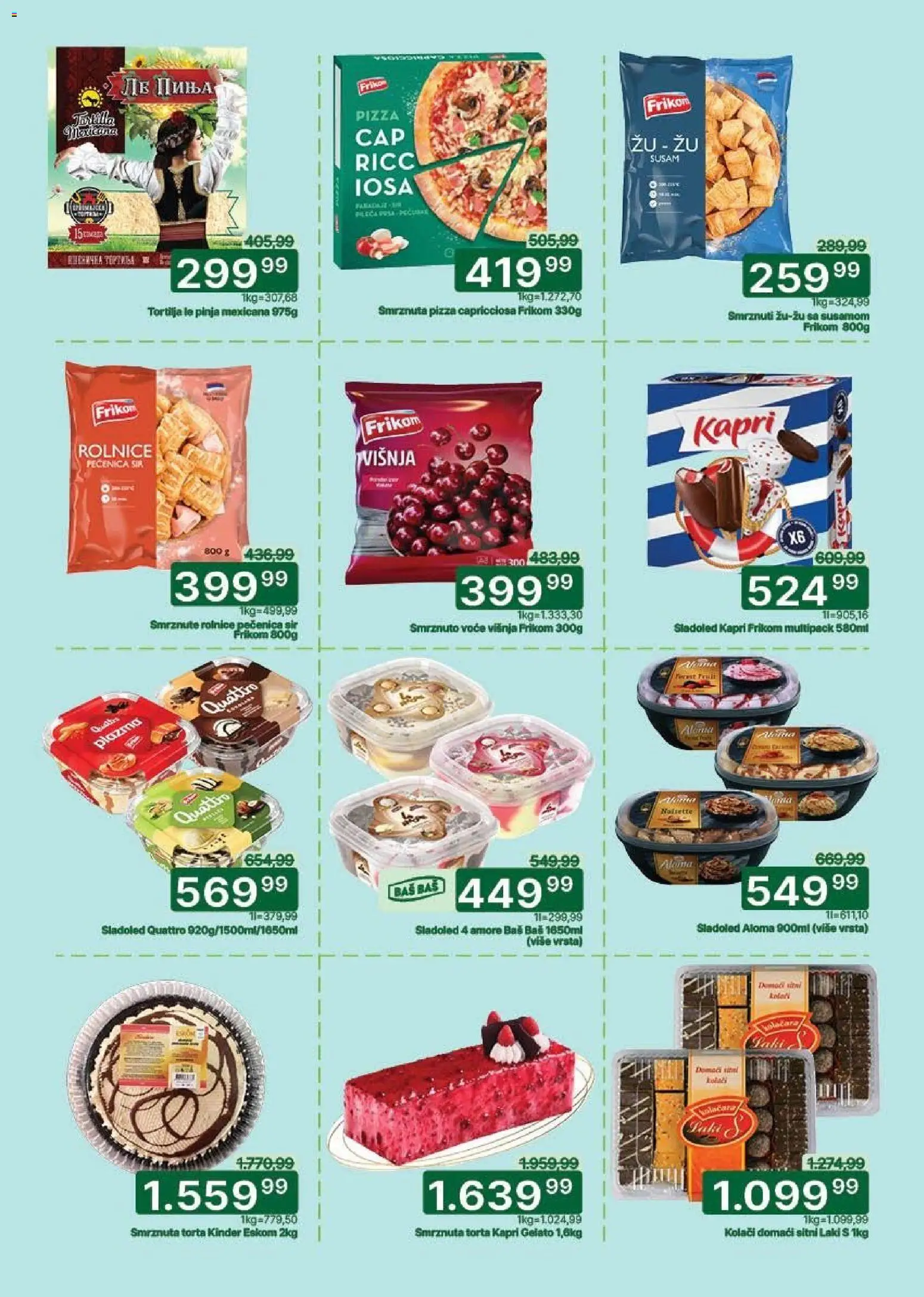 Univerexport katalog - važi od 27.04.2026 | Strana: 11 | Proizvode: Sladoled, Višnja, Sir, Pečenica