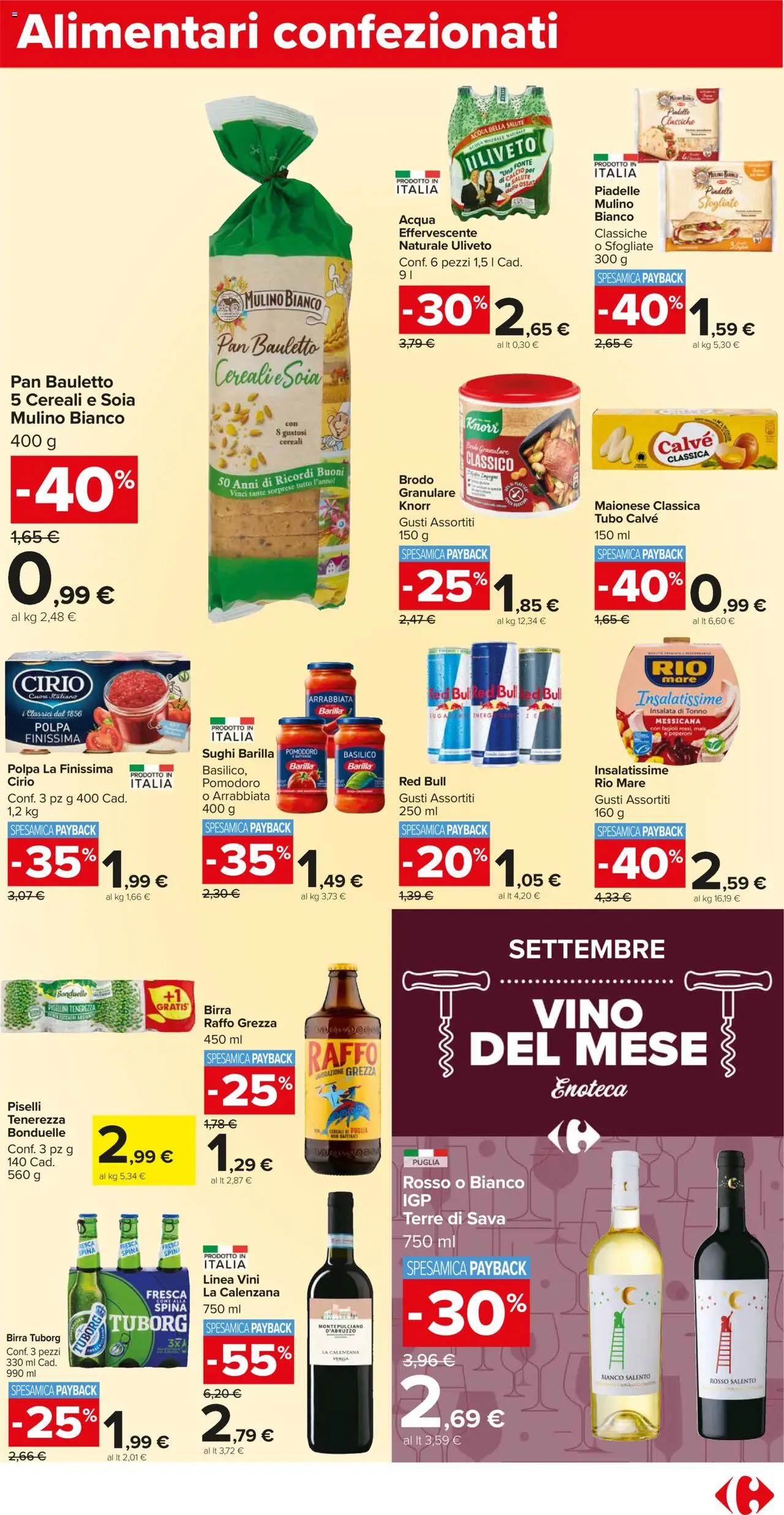 Volantino Carrefour del 05.09.2025 | Pagina: 13 | Prodotti: Peperoni, Basilico, Tonno, Red Bull