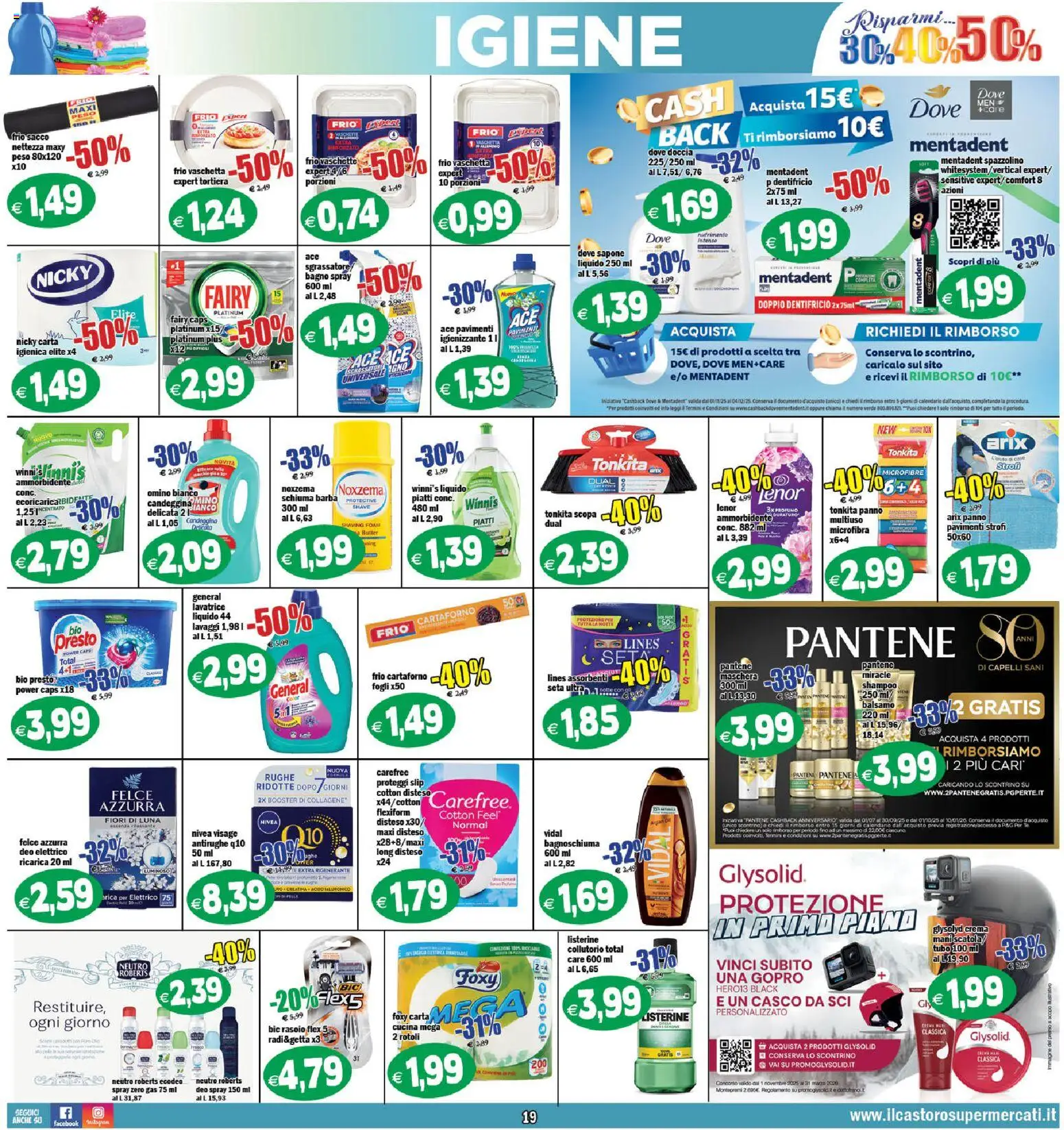 Volantino Il Castoro del 07.11.2025 | Pagina: 19 | Prodotti: Collutorio, Proteggi slip, Bagno, Vaschette