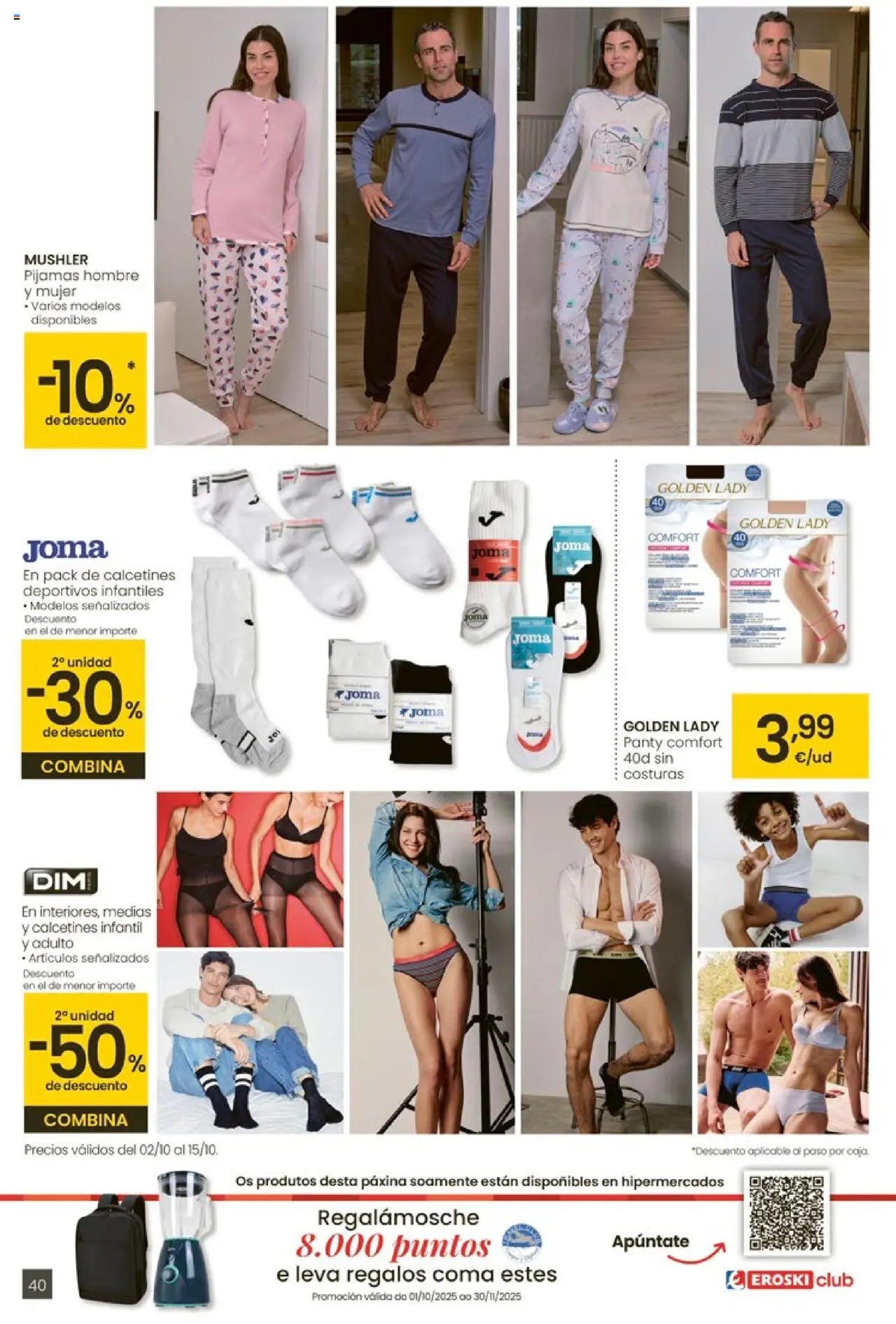 Eroski - Ofertón  │ válido desde el 02.10.2025 | Página: 40 | Productos: Medias, Caja