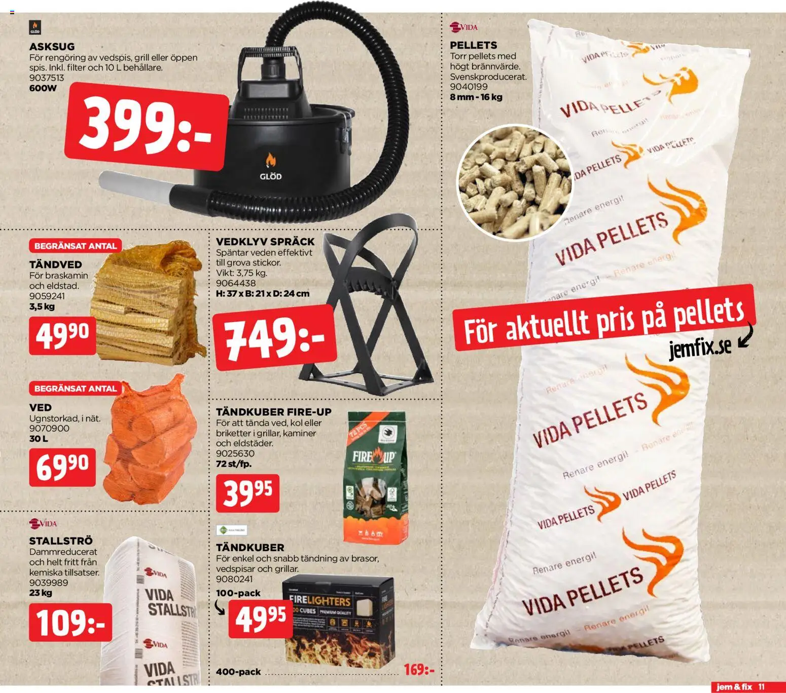 Jem & Fix reklamblad aktuell från 02.03.2026 | Sida: 11 | Produkter: Grill, Briketter, Vedklyv, Filter