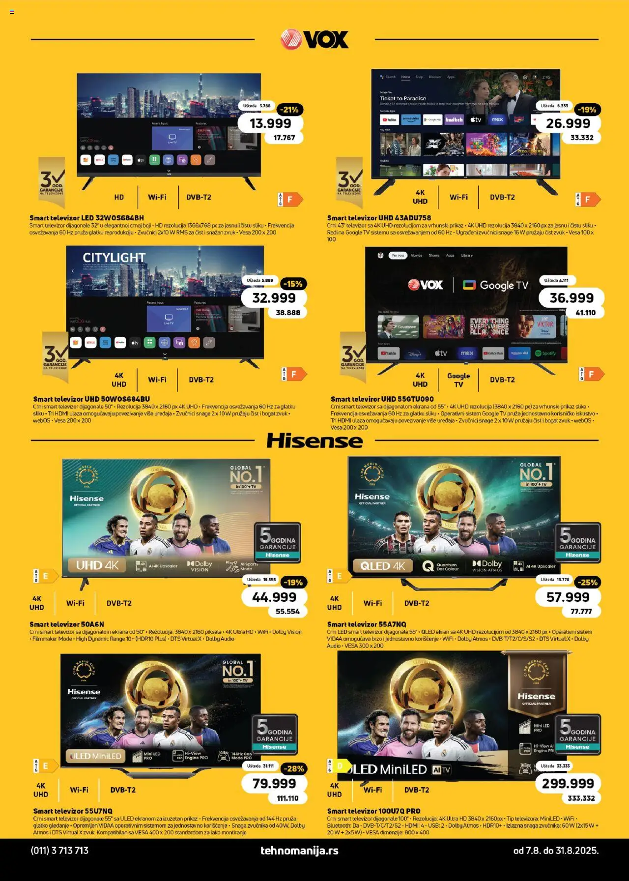 Tehnomanija katalog - važi od 07.08.2025 | Strana: 12 | Proizvode: Smart televizor, Televizor, Video, USB