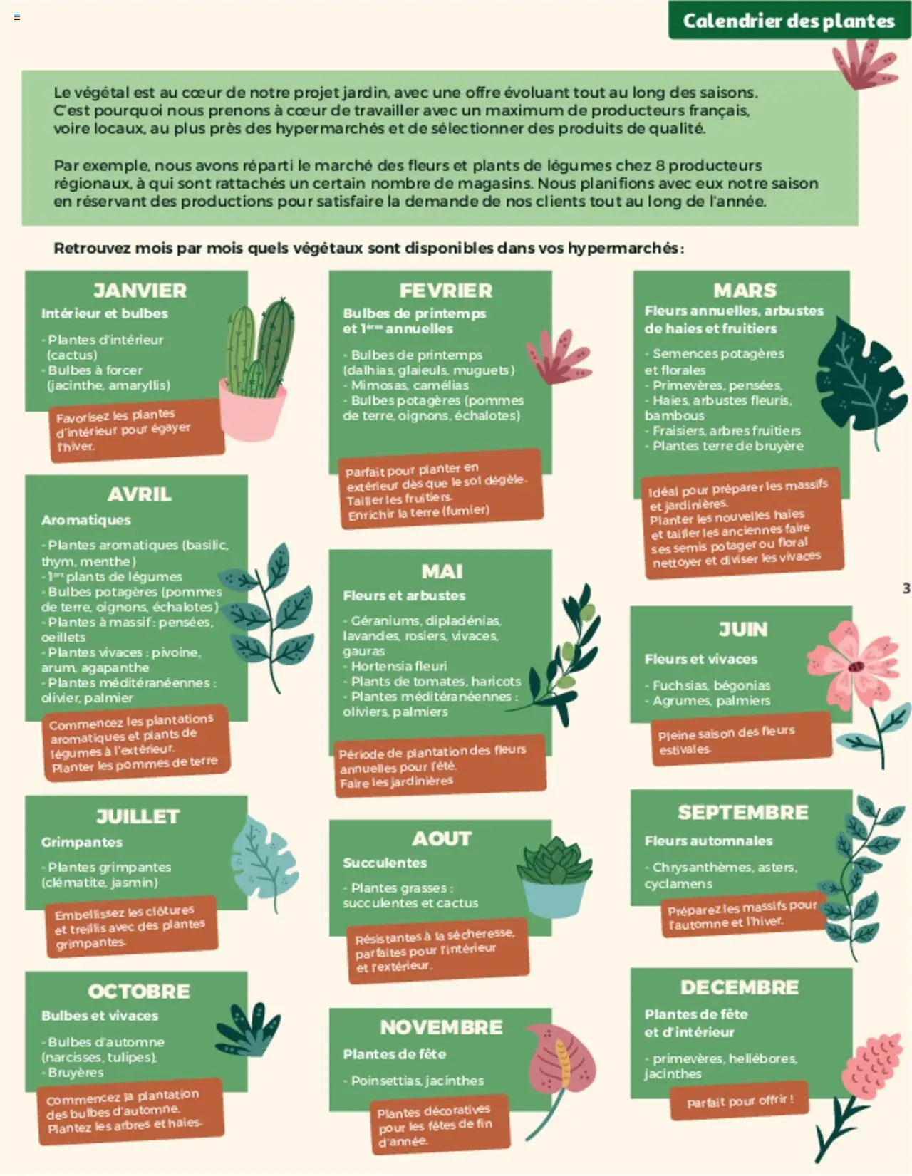  | Page: 3 | Produits: Menthe, Calendrier, Terre de bruyère, Pommes