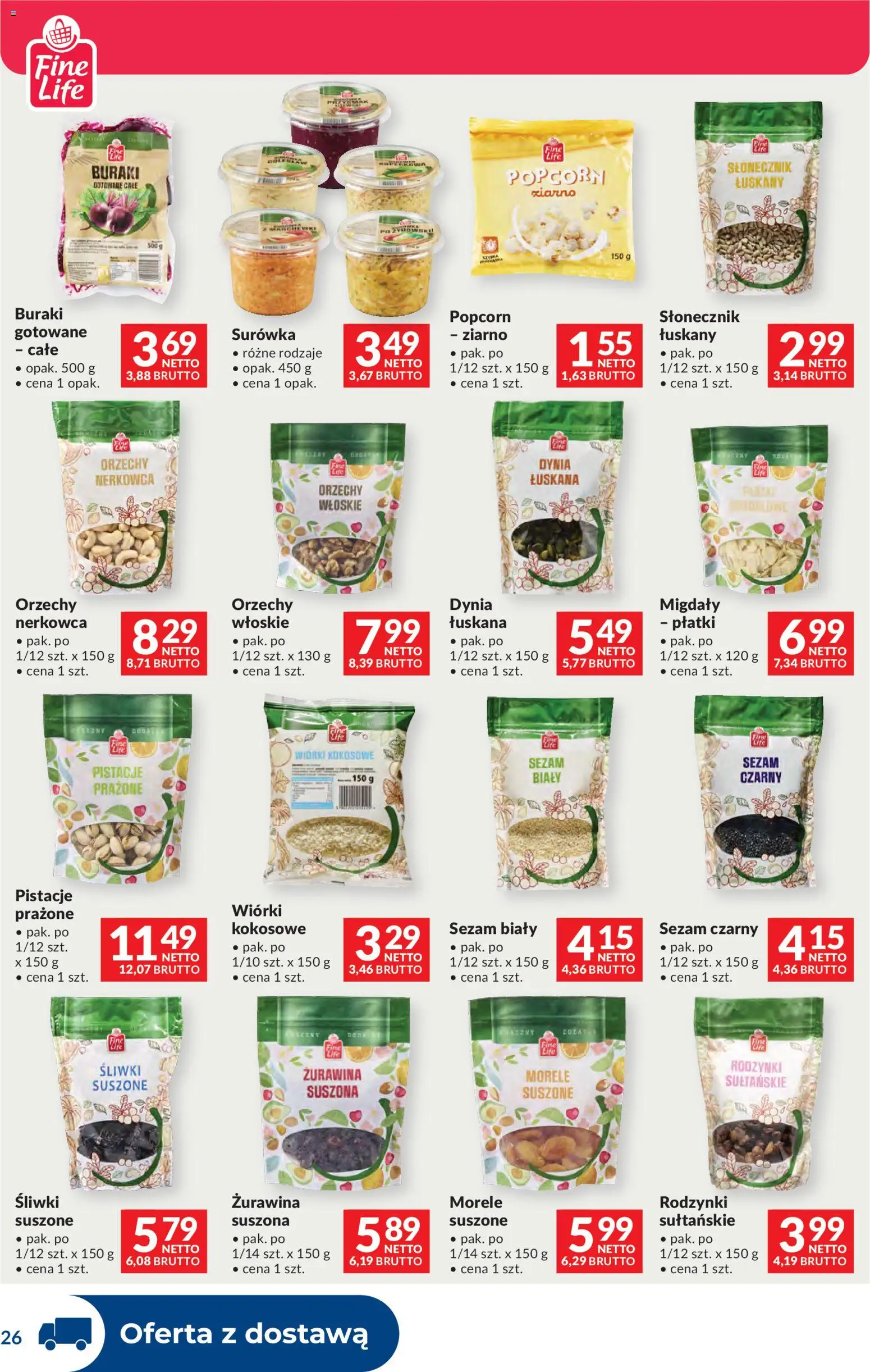 Makro Gazetka - Dystrybucja do sklepów od 11.11.2025 | Strona: 26 | Produkty: Żurawina, Śliwki suszone, Sezam, Sezam czarny