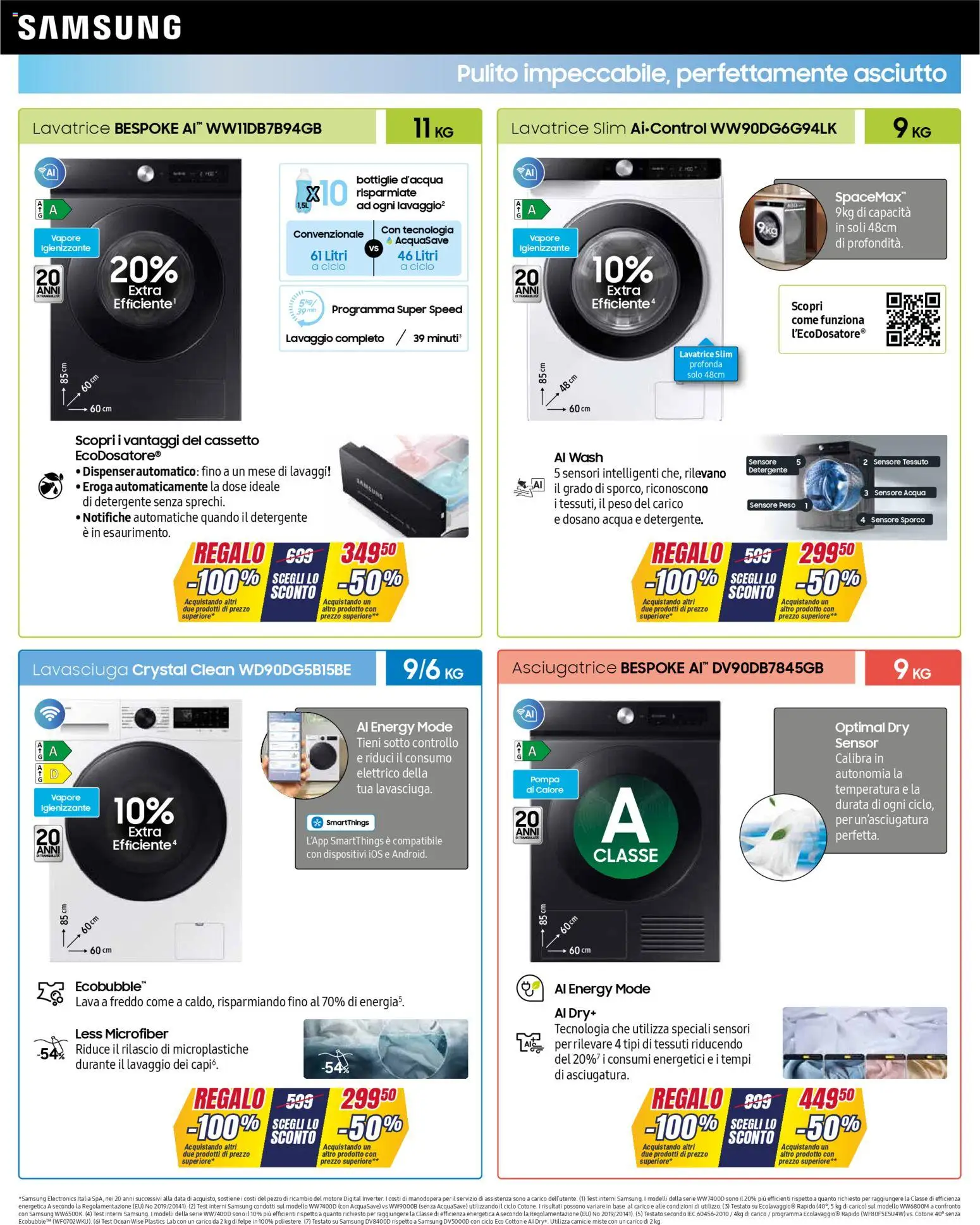 Volantino Trony del 30.10.2025 | Pagina: 18 | Prodotti: Acqua, Lavatrice, Asciugatrice, Samsung