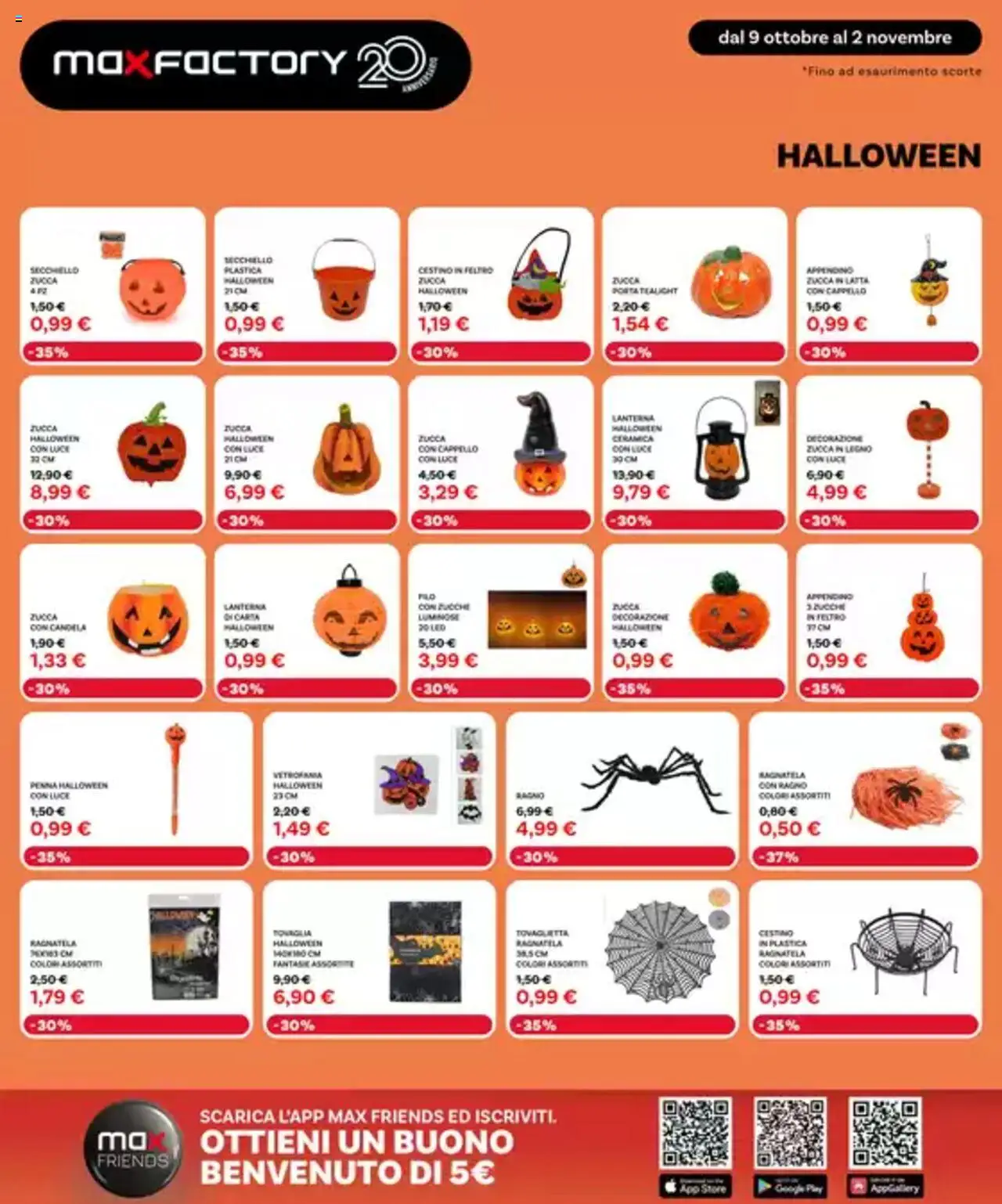 Volantino Max Factory del 09.10.2025 | Pagina: 39 | Prodotti: Zucca, Cappello, Candela, Appendino