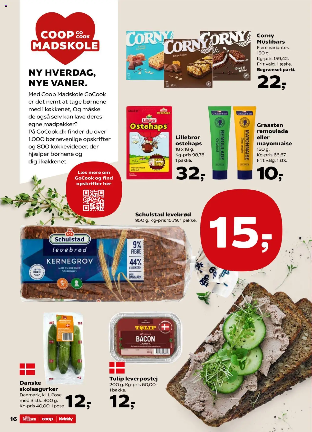 Super Brugsen Tilbudsavis gyldig fra 22.08.2025 | Side: 16 | Produkter: Maske, Remoulade, Bacon, Ostehaps