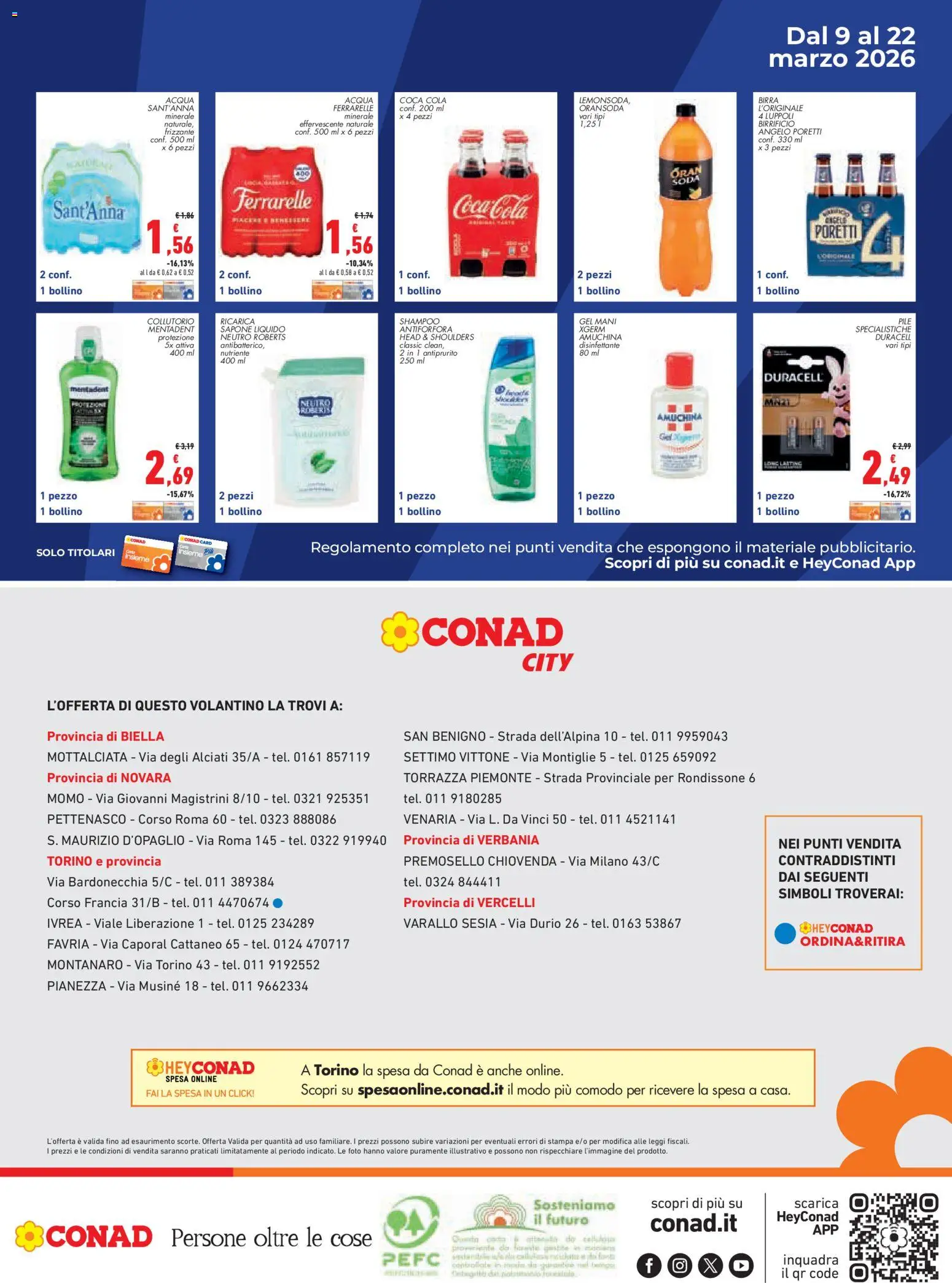 Volantino Conad del 12.03.2026 | Pagina: 24 | Prodotti: Shampoo, Sapone, Acqua, Stampa