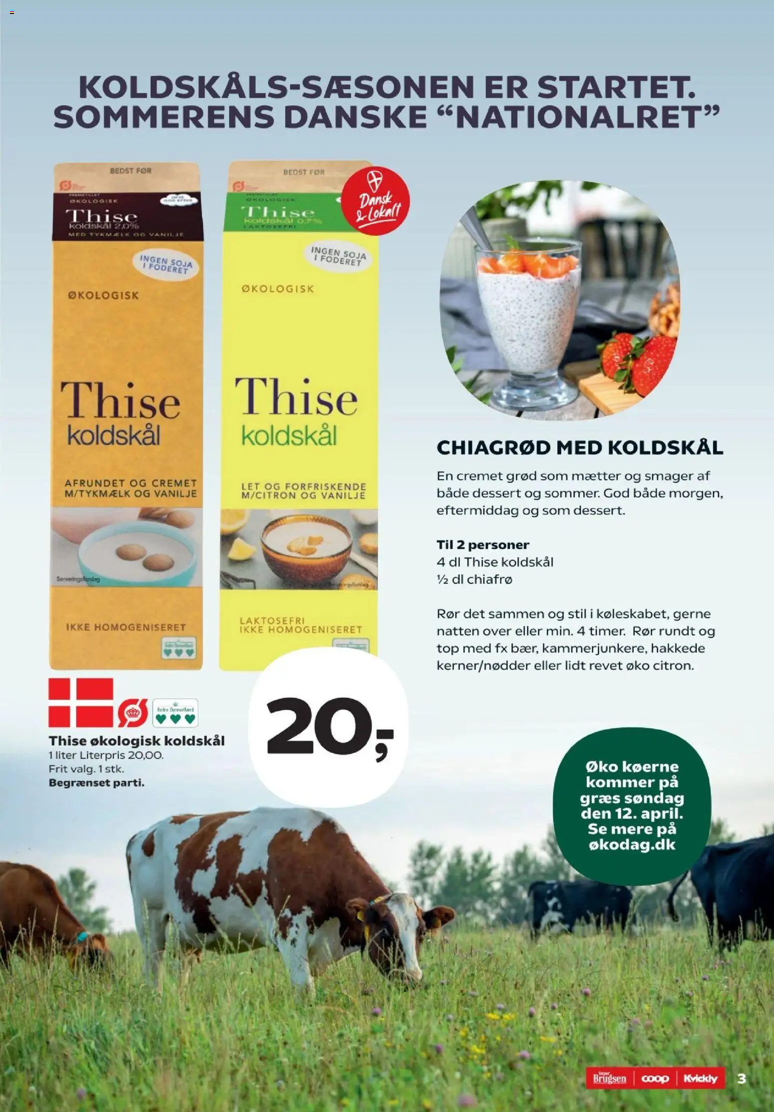 Super Brugsen tilbudsavis – gyldig fra 07.04.2026 | Side: 3 | Produkter: Koldskål, Vanilje, Søm