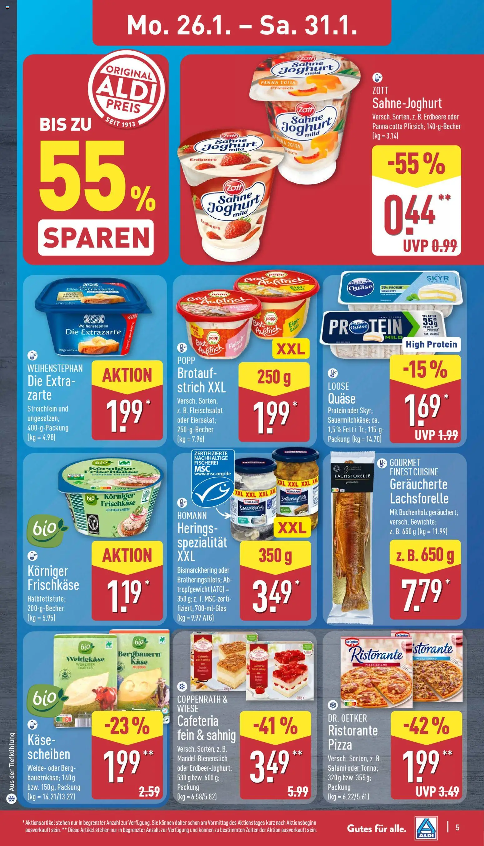 Aldi Prospekt 	 – gültig ab 26.01.2026 | Seite: 7 | Produkte: Skyr, Pizza, Sahne, Frischkase