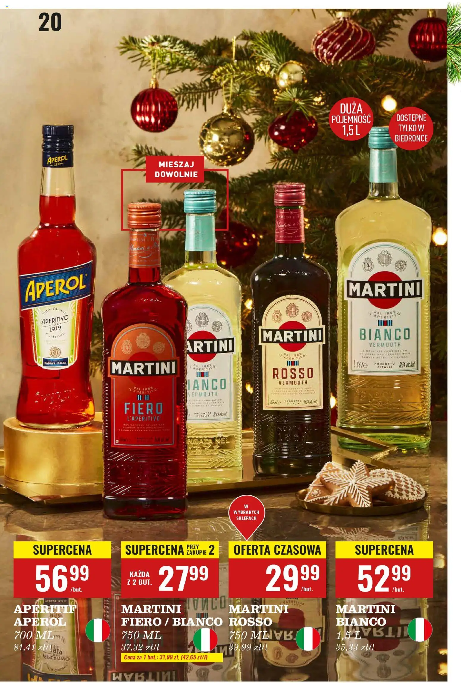 Biedronka gazetka - Czas na toast od 01.12.2025 | Strona: 27 | Produkty: Martini, Aperol, Martini Bianco