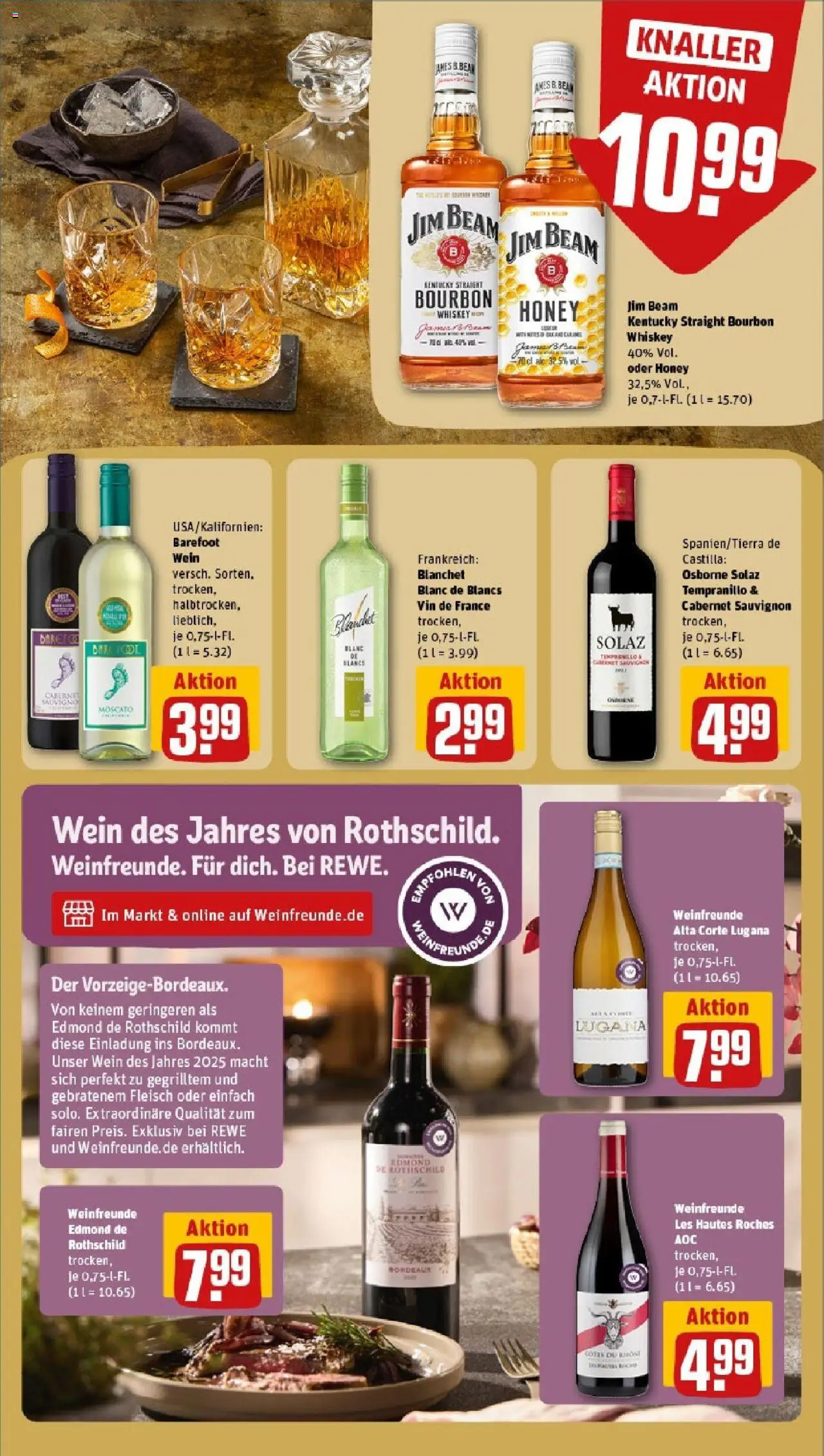 Rewe - Rewe: Wochenangebote (ab 20.04.2025) zum Blättern » Angebote | Seite: 21 | Produkte: Jim beam, Osborne, Wein, Bourbon
