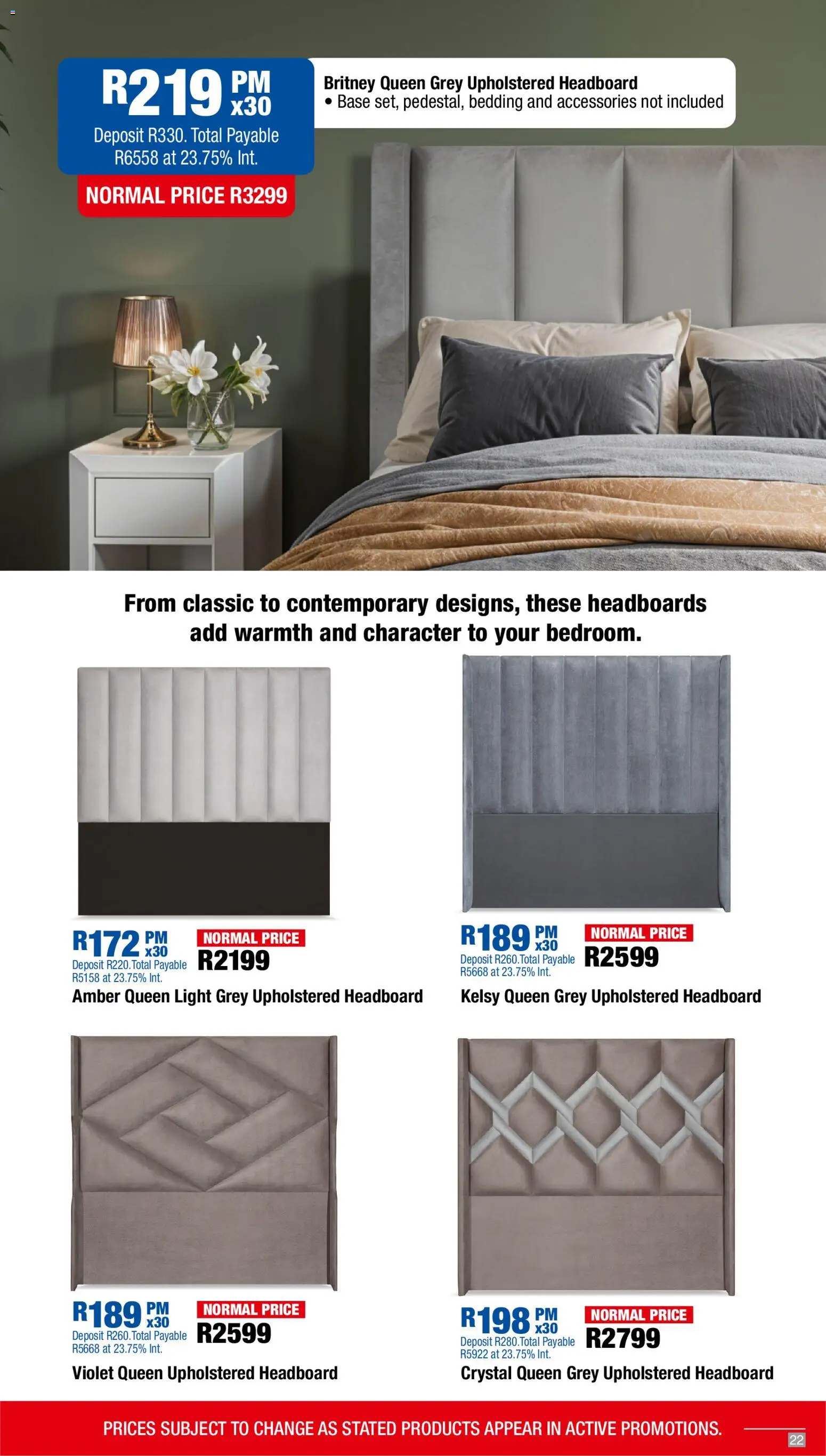 New OK Furniture catalogue – valid from 23.03.2026 | Page: 22 | Products: Headboard, Light