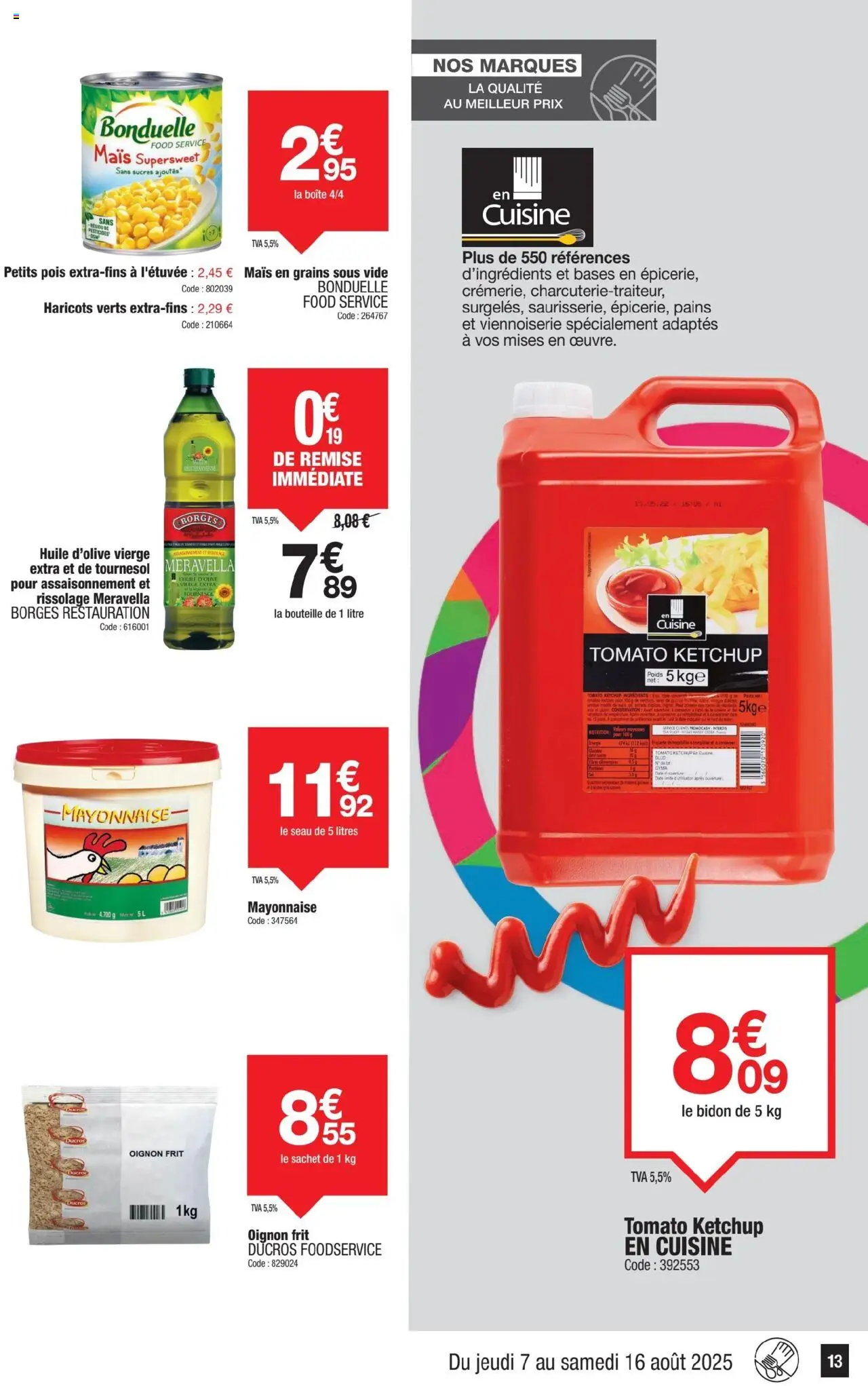  | Page: 13 | Produits: Huile d'olive vierge, Mais, Pois, Huile