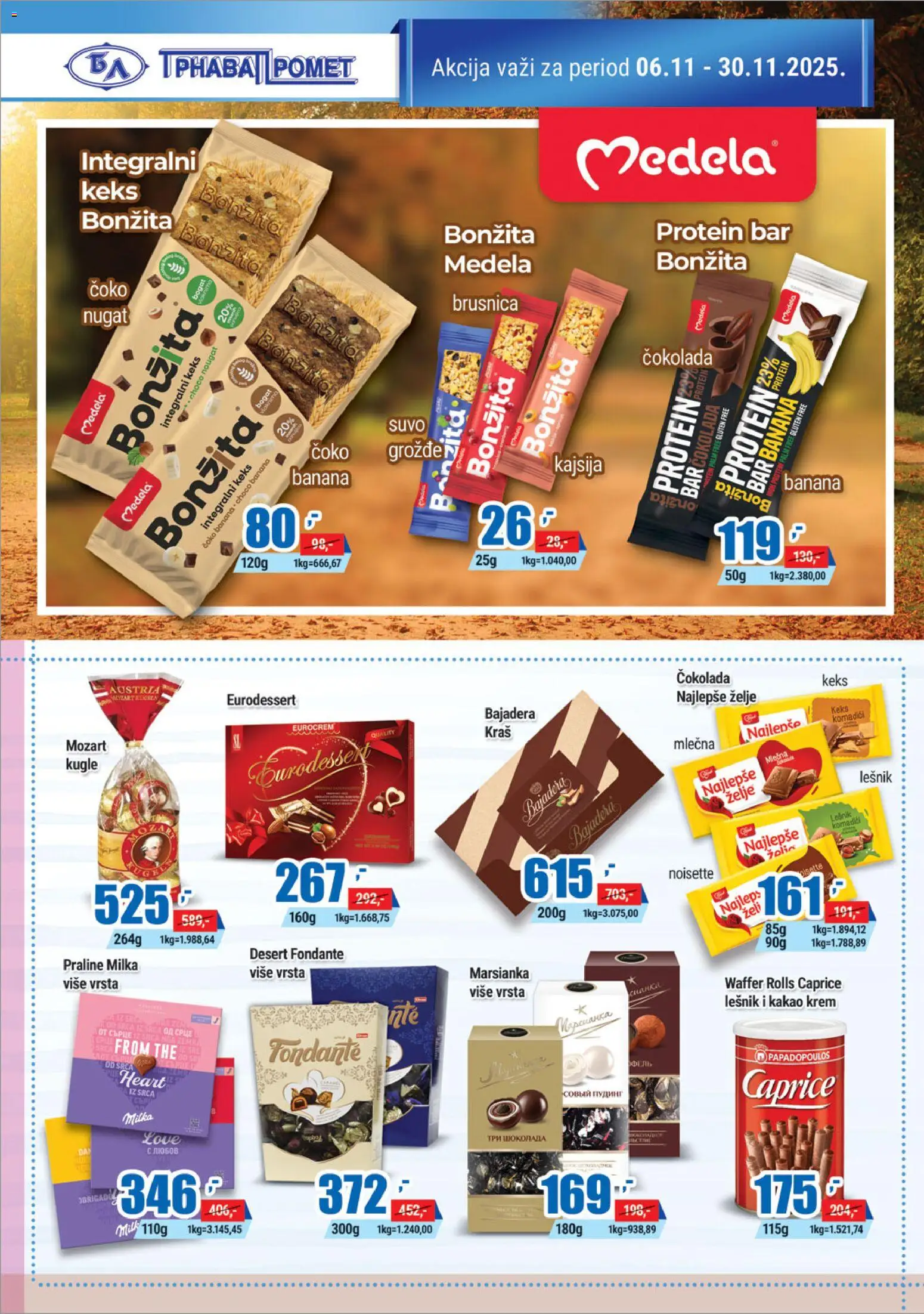 Trnava Promet katalog - važi od 06.11.2025 | Strana: 14 | Proizvode: Lešnik, Kajsija, Candy, Čokolada