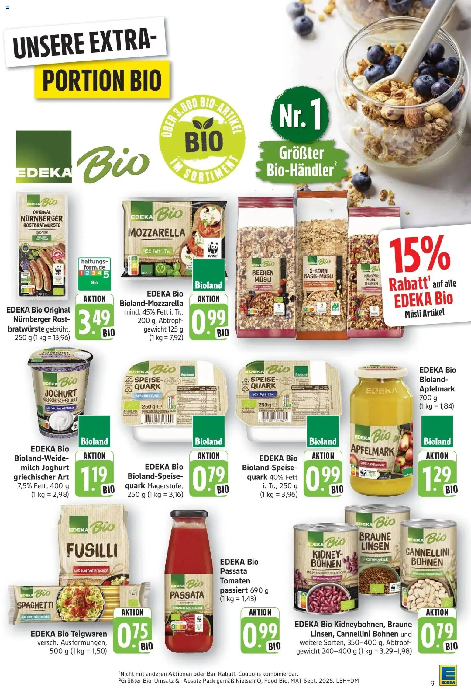 Edeka prospekt Geislingen	 – gültig ab 05.04.2026 | Seite: 9 | Produkte: Quark, Mozzarella, Apple, Pasta