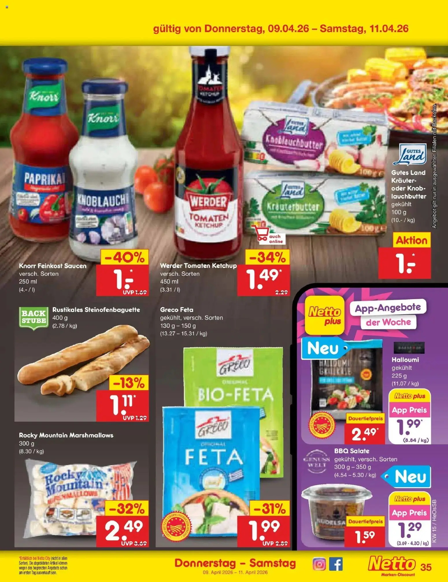 Netto Marken-Discount Prospekt Kröpelin	 – gültig ab 05.04.2026 | Seite: 43 | Produkte: Feta, Kräuterbutter, Tomaten, Paprika