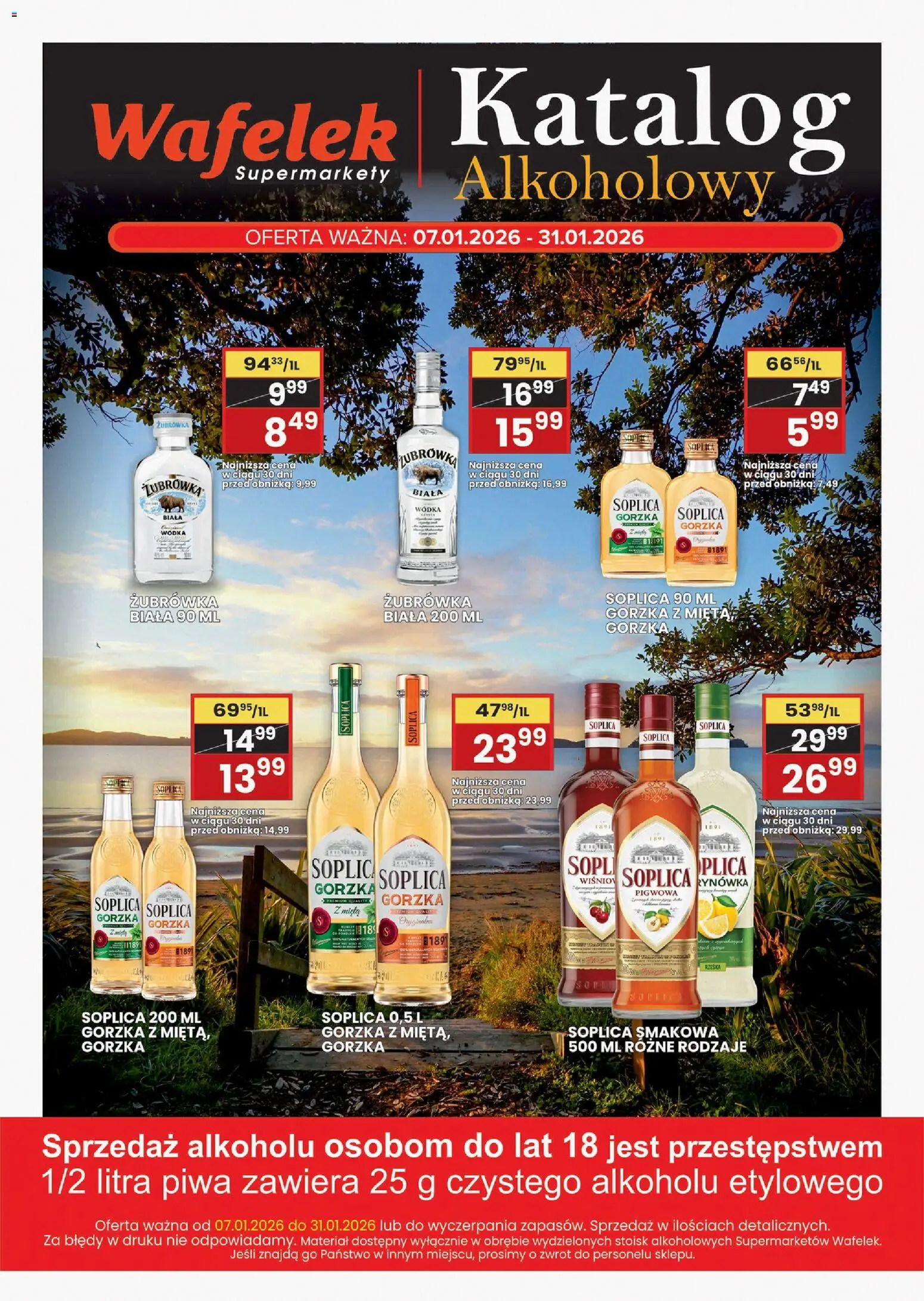 Wafelek Gazetka alkoholowa od 07.01.2026 | Strona: 2 | Produkty: Soplica wódka, Mięta, Żubrówka, Wódka