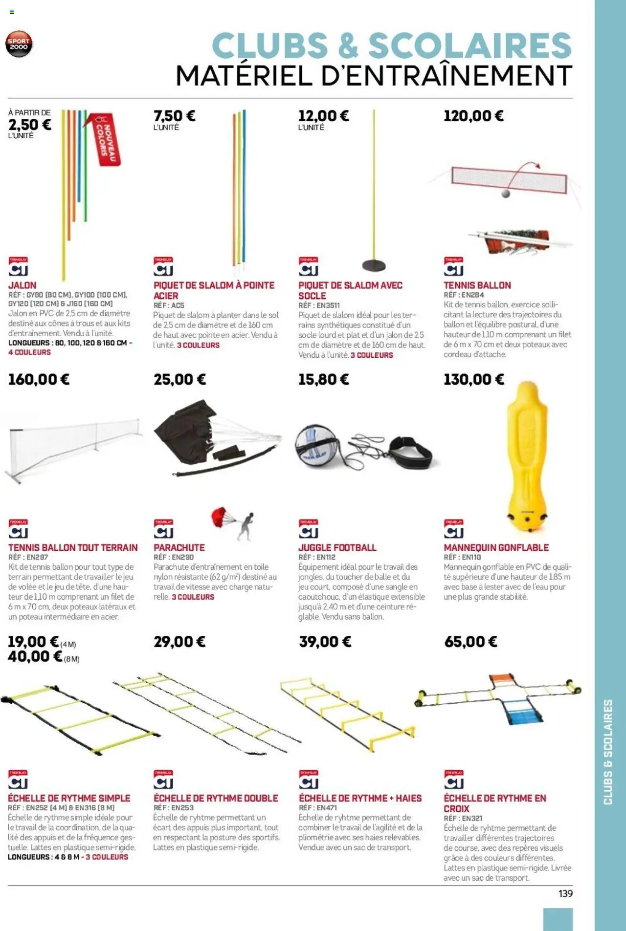 {H1} | Page: 139 | Produits: Ceinture, Sac, Base, Cônes