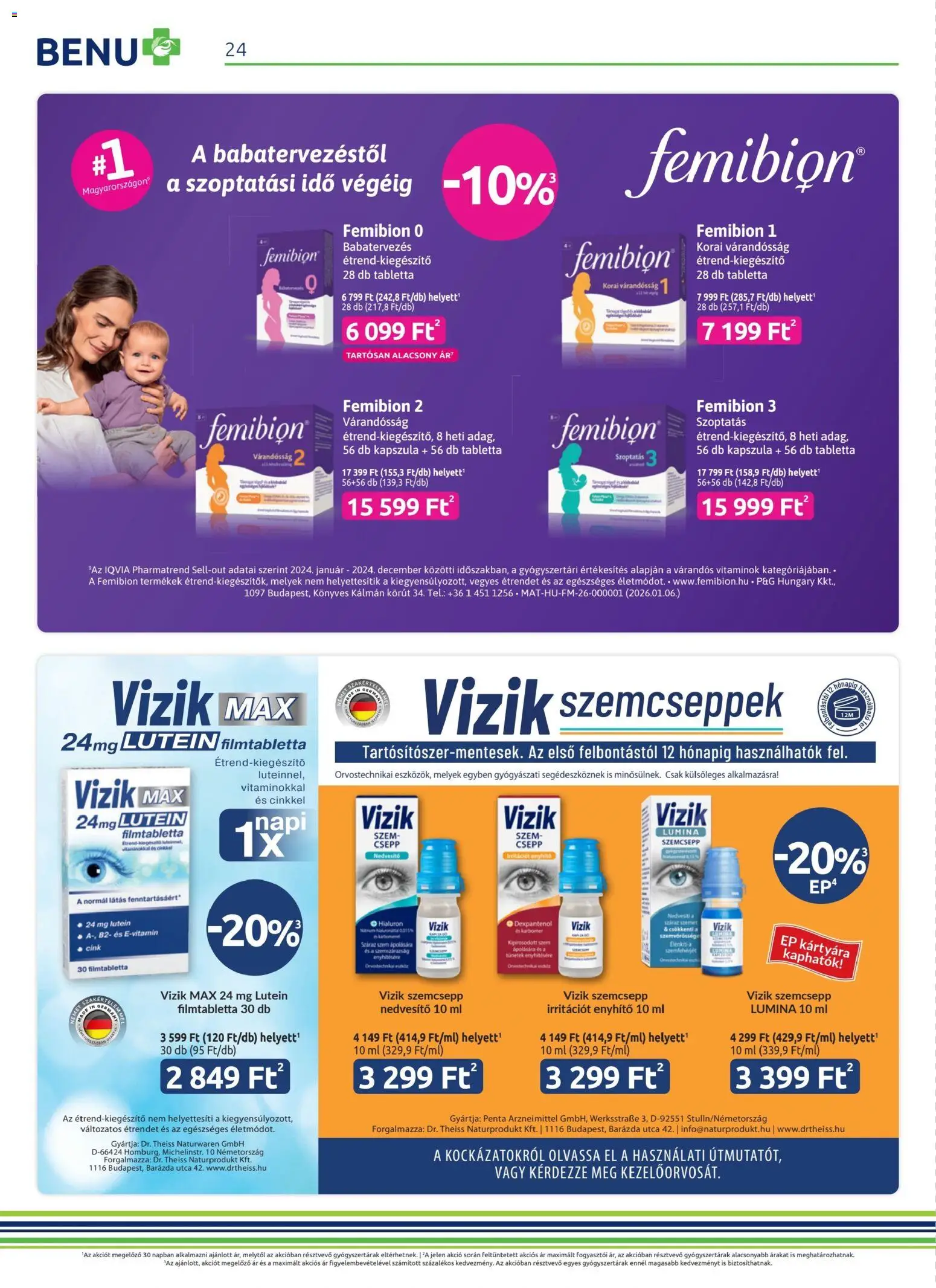 BENU Gyógyszertárak akciós ujság - amely érvényes a következő dátumtól: 04.04.2026 | Oldal: 24