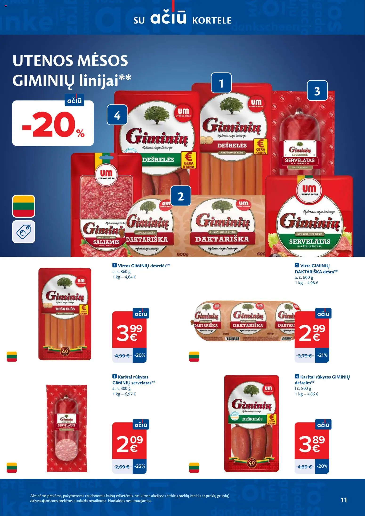 MAXIMA akcijos nuo 14.04.2026 | Puslapis: 11 | Prekių: Dešrelės, Saliamis, Dešra