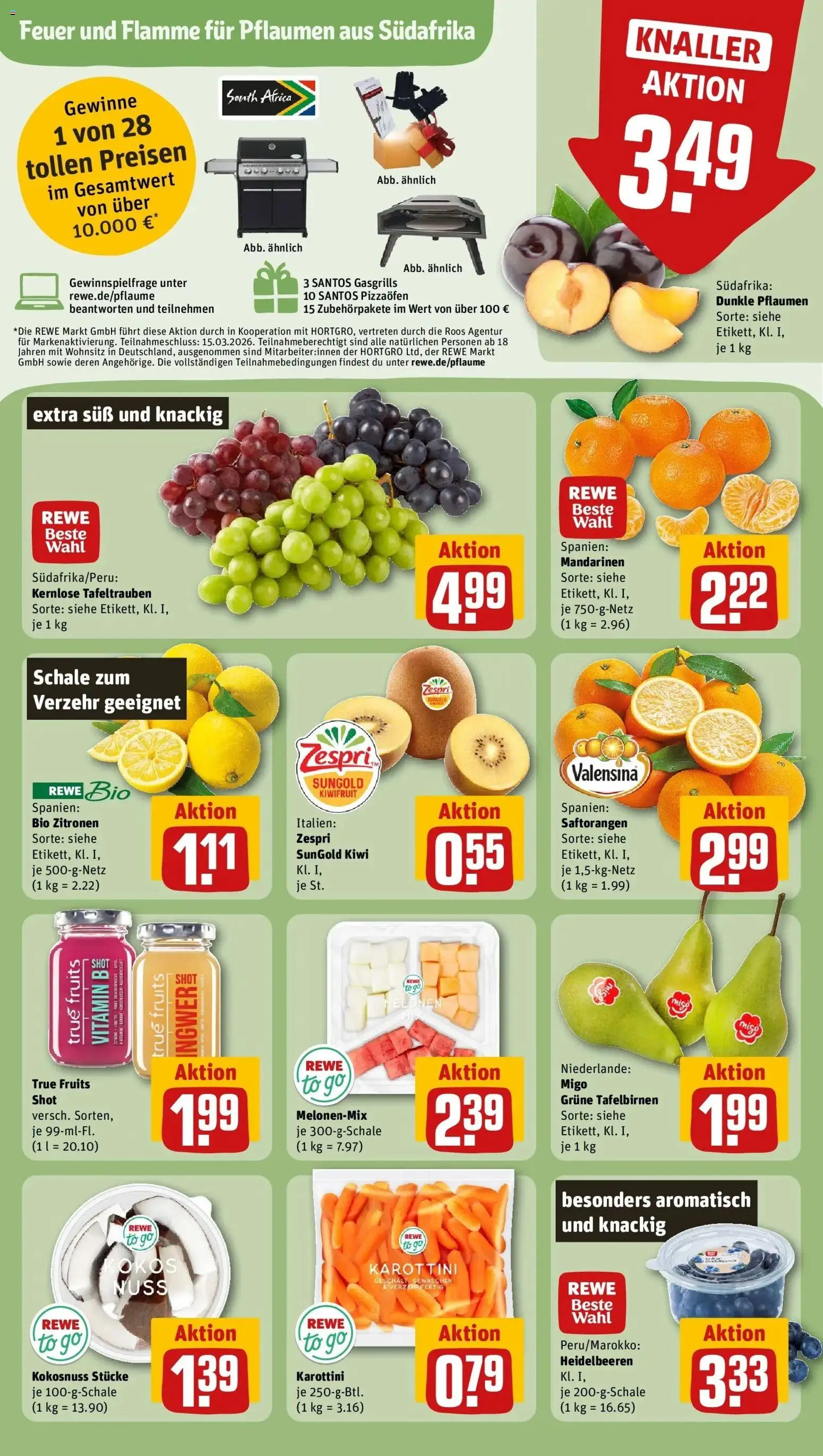 Rewe Prospekt Moringen	 – gültig ab 02.03.2026 | Seite: 6 | Produkte: Mandarinen, Heidelbeeren, Valensina, Kiwi
