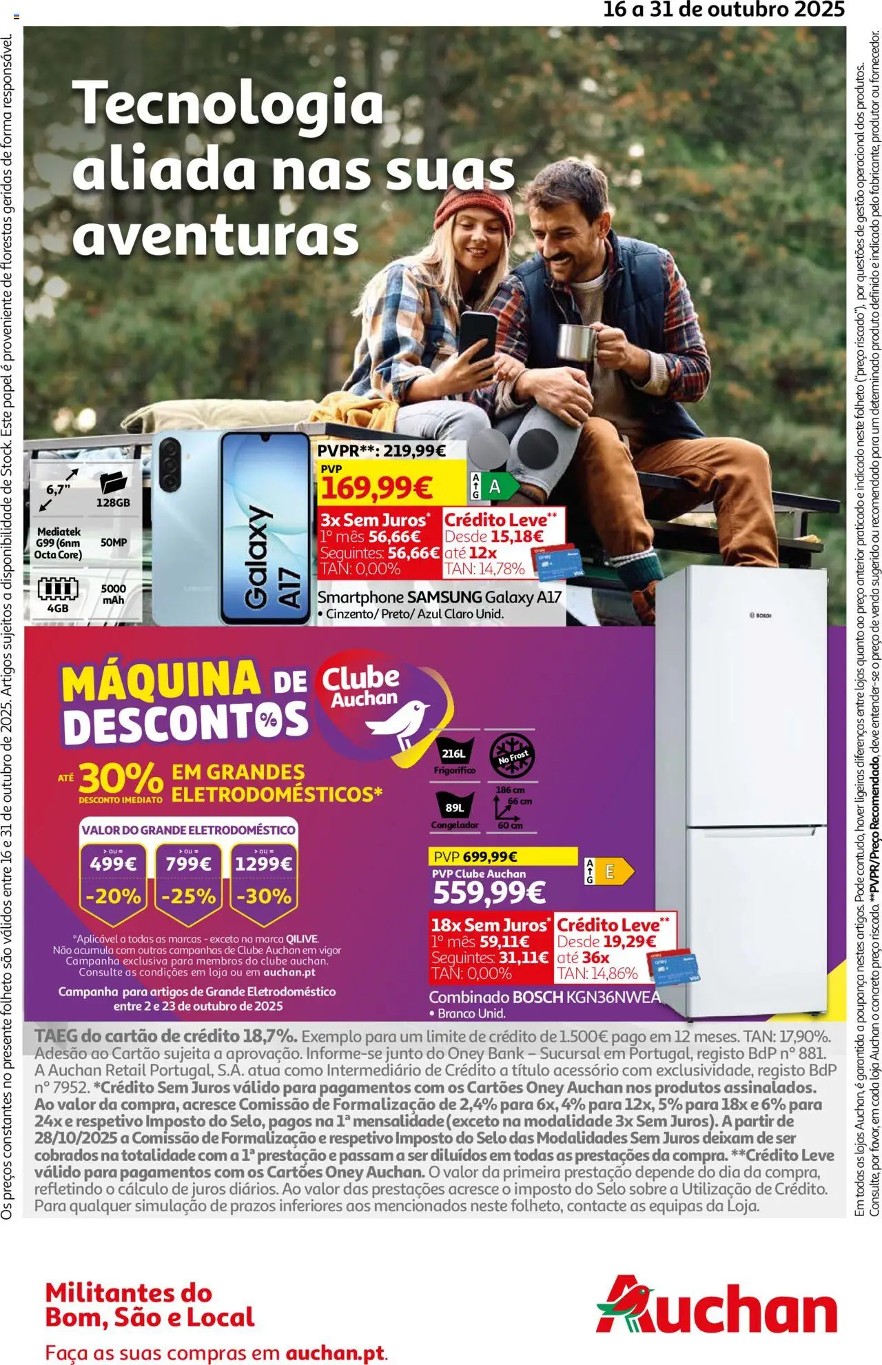 Auchan - Preços tão baixos que arrepiam │ válido de 16.10.2025 | Página: 32 | Produtos: Smartphone, Faca, Frigorífico, Congelador