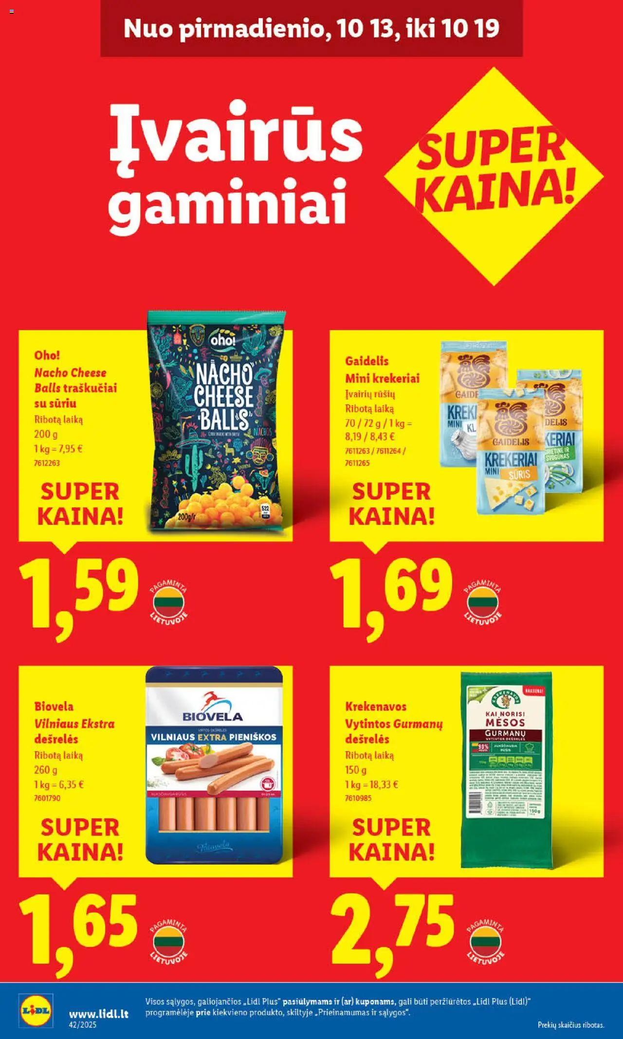 LIDL akcijos nuo 16.10.2025 | Puslapis: 48 | Prekių: Dešrelės, Sūris, Traškučiai