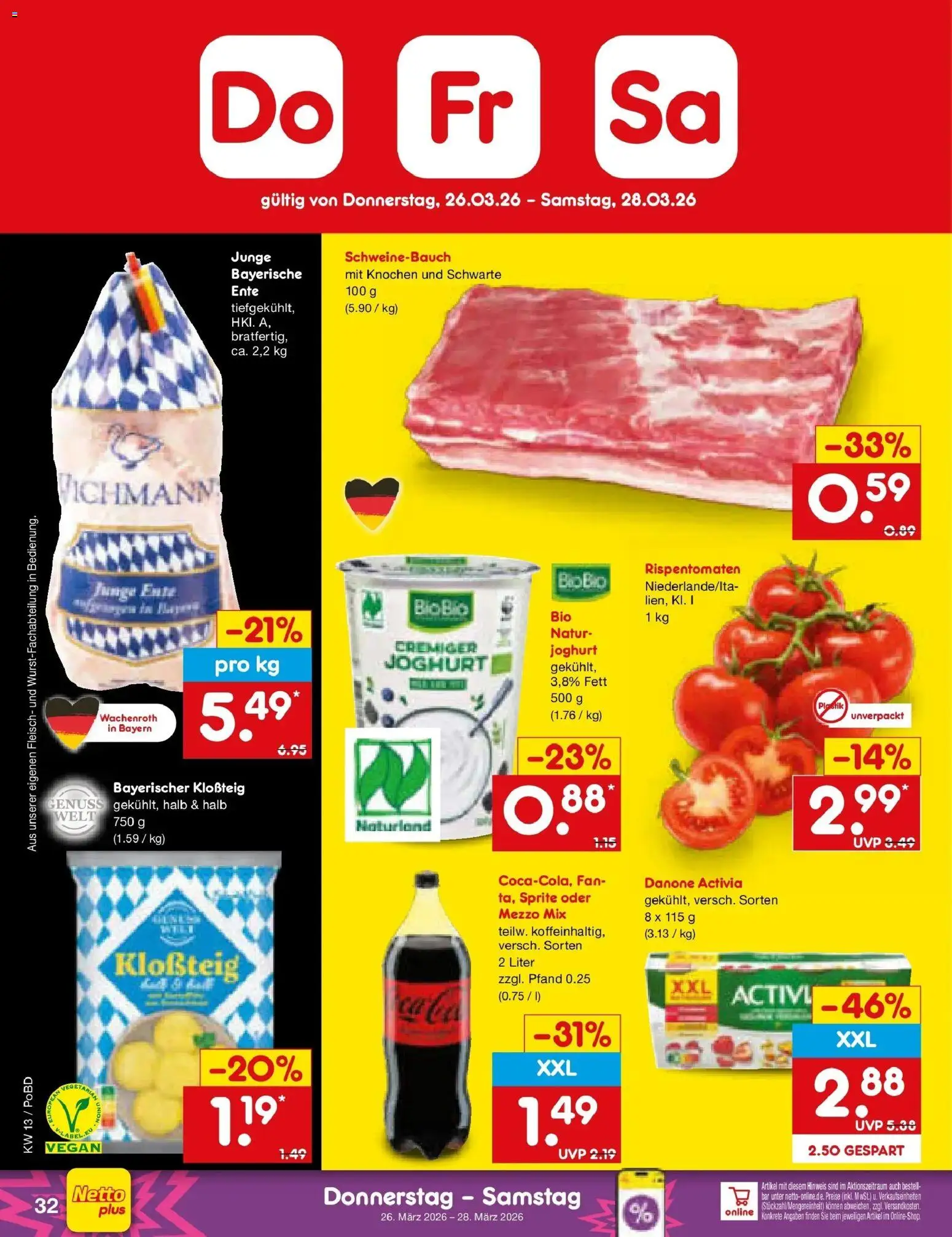 Netto Marken-Discount Prospekt Selb	 – gültig ab 23.03.2026 | Seite: 40 | Produkte: Activia, Mezzo mix, Danone activia, Ente