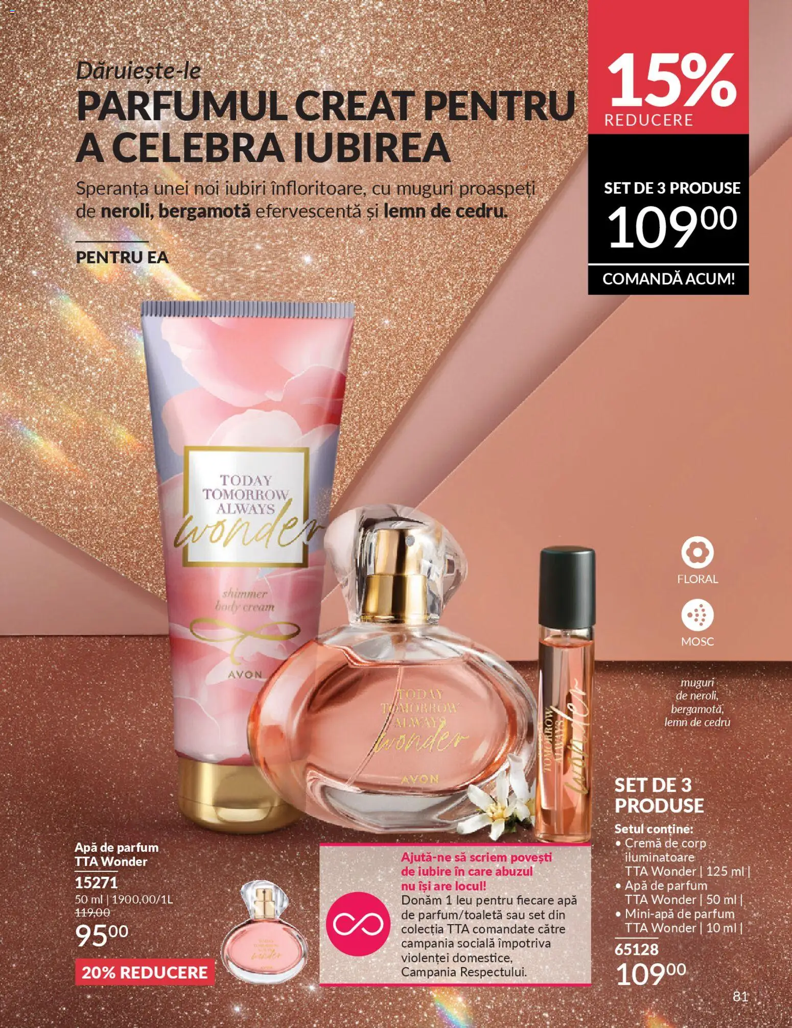 Noul catalog Avon – valabil de la 01.01.2026 | Pagină: 83 | Produse: Apă de parfum, Parfum, Cremă, Apă