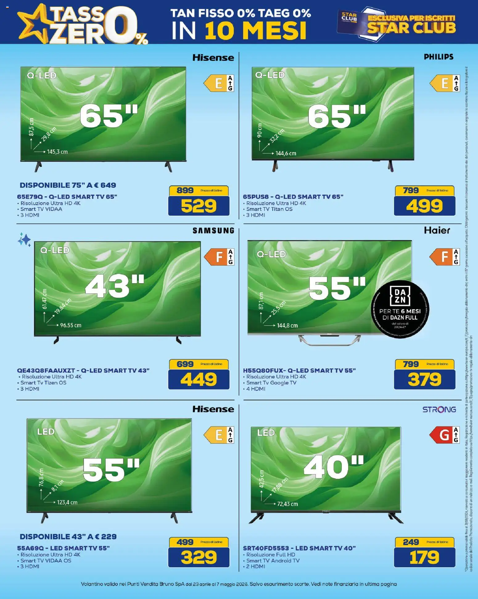 Volantino Euronics del 23.04.2026 | Pagina: 6 | Prodotti: Tè, smart TV, TV, Samsung