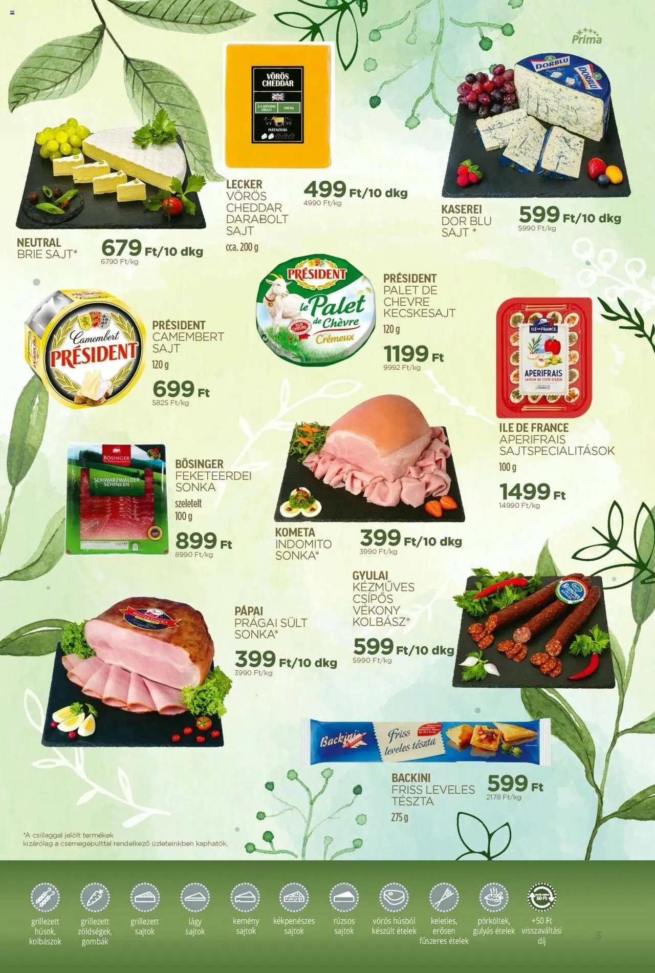 CBA Príma akciós ujság - amely érvényes a következő dátumtól: 19.05.2025 | Oldal: 3 | Termékek: Sajtok, Sonka, Sajt, Cheddar