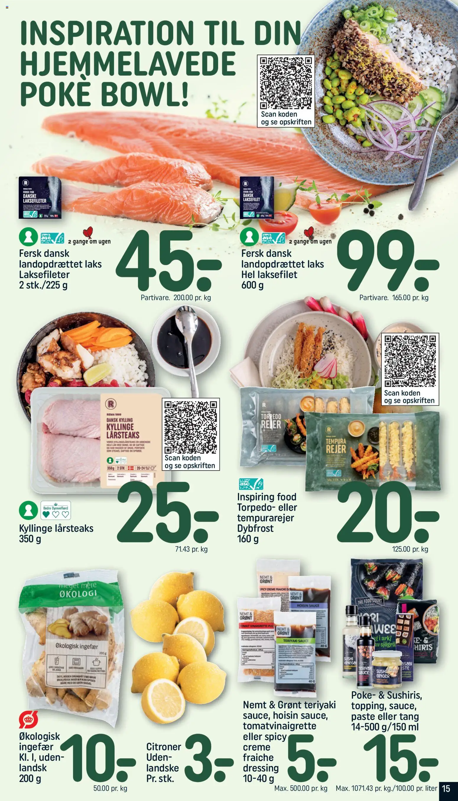 Rema 1000 tilbudsavis – gyldig fra 11.01.2026 | Side: 15 | Produkter: Creme, Citroner, Dressing, Rejer