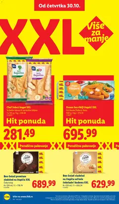 Ocean Sea riblji štapići XXL, Od Alaska Pollock fileta 900 g - pregled Lidl kataloga - važi od 30.10.2025 | Strana: 30 | Proizvode: Sladoled, Riblji štapići, Baget, Pakovanje
