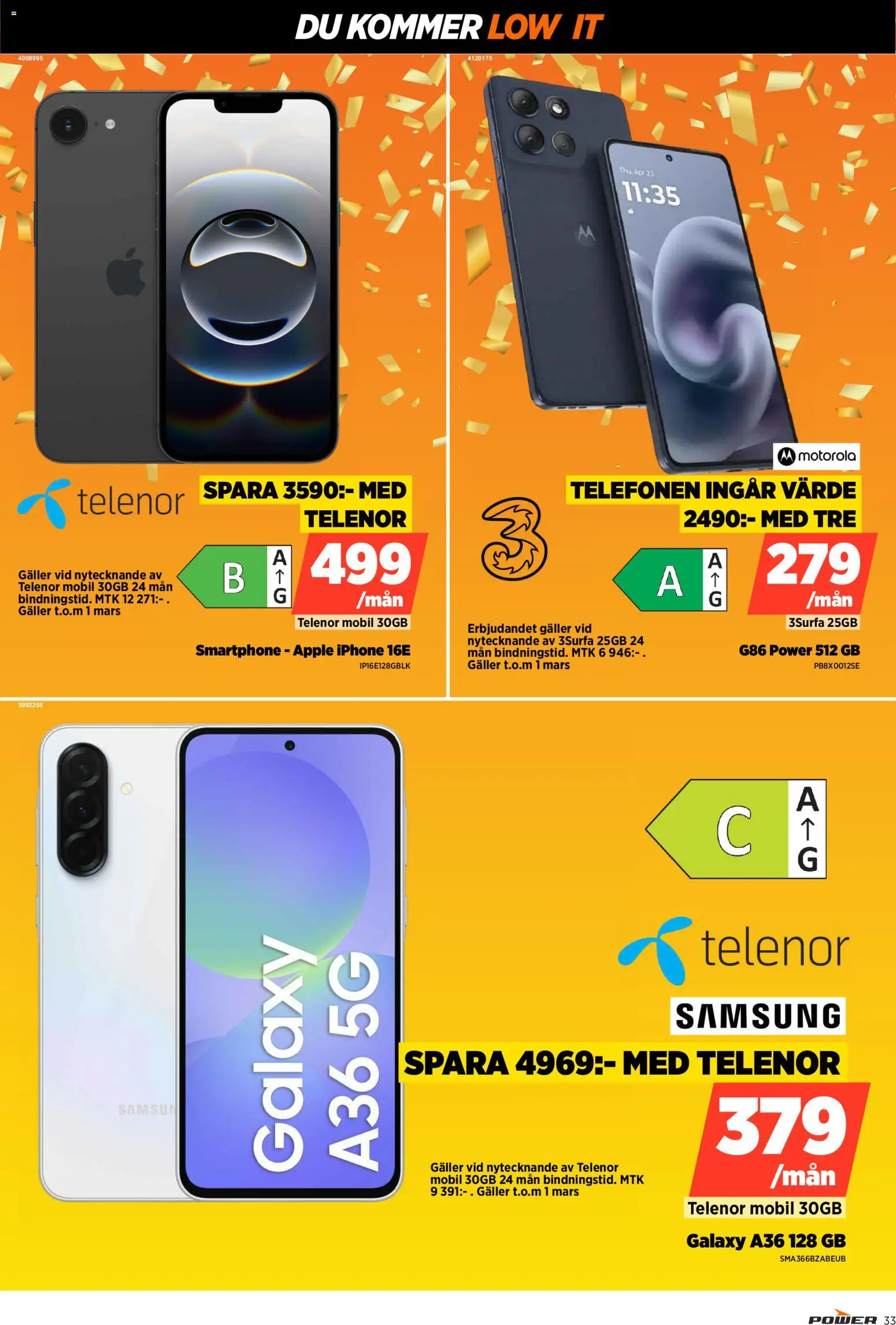 Power reklamblad aktuell från 23.01.2026 | Sida: 33 | Produkter: Galler, Äpple, Smartphone