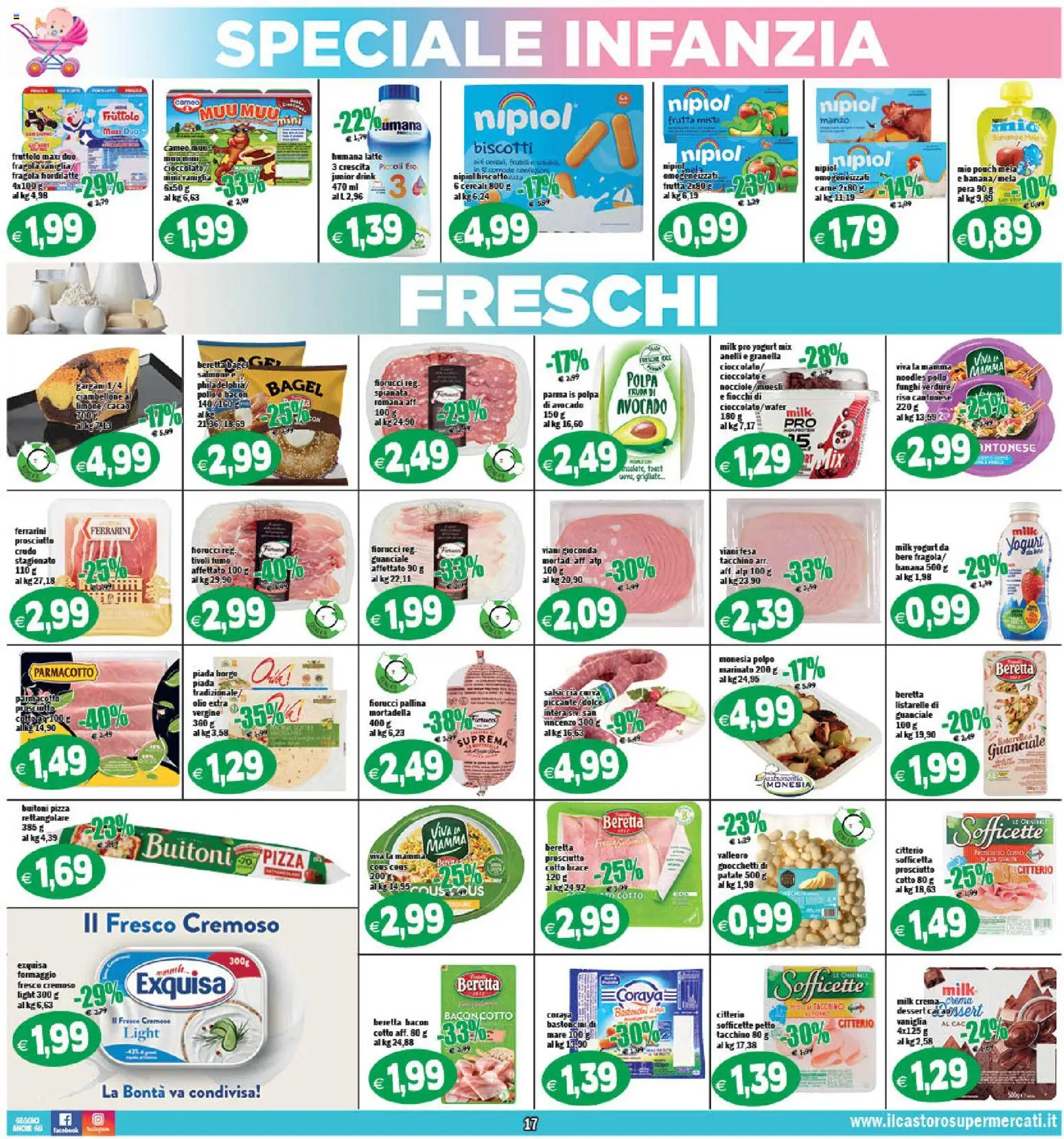 Volantino Il Castoro del 17.03.2026 | Pagina: 17 | Prodotti: Yogurt, Cereali, Latte, Pera