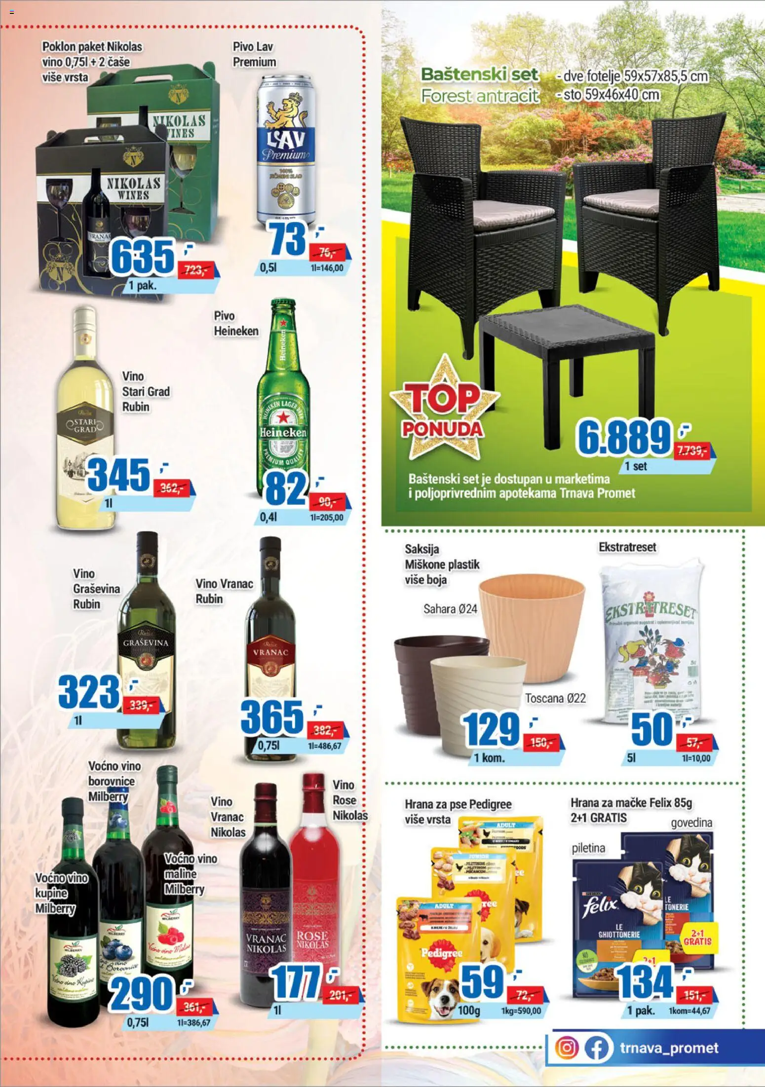 Trnava Promet katalog - važi od 02.04.2026 | Strana: 21 | Proizvode: Saksija, Graševina, Hrana za mačke, Pivo