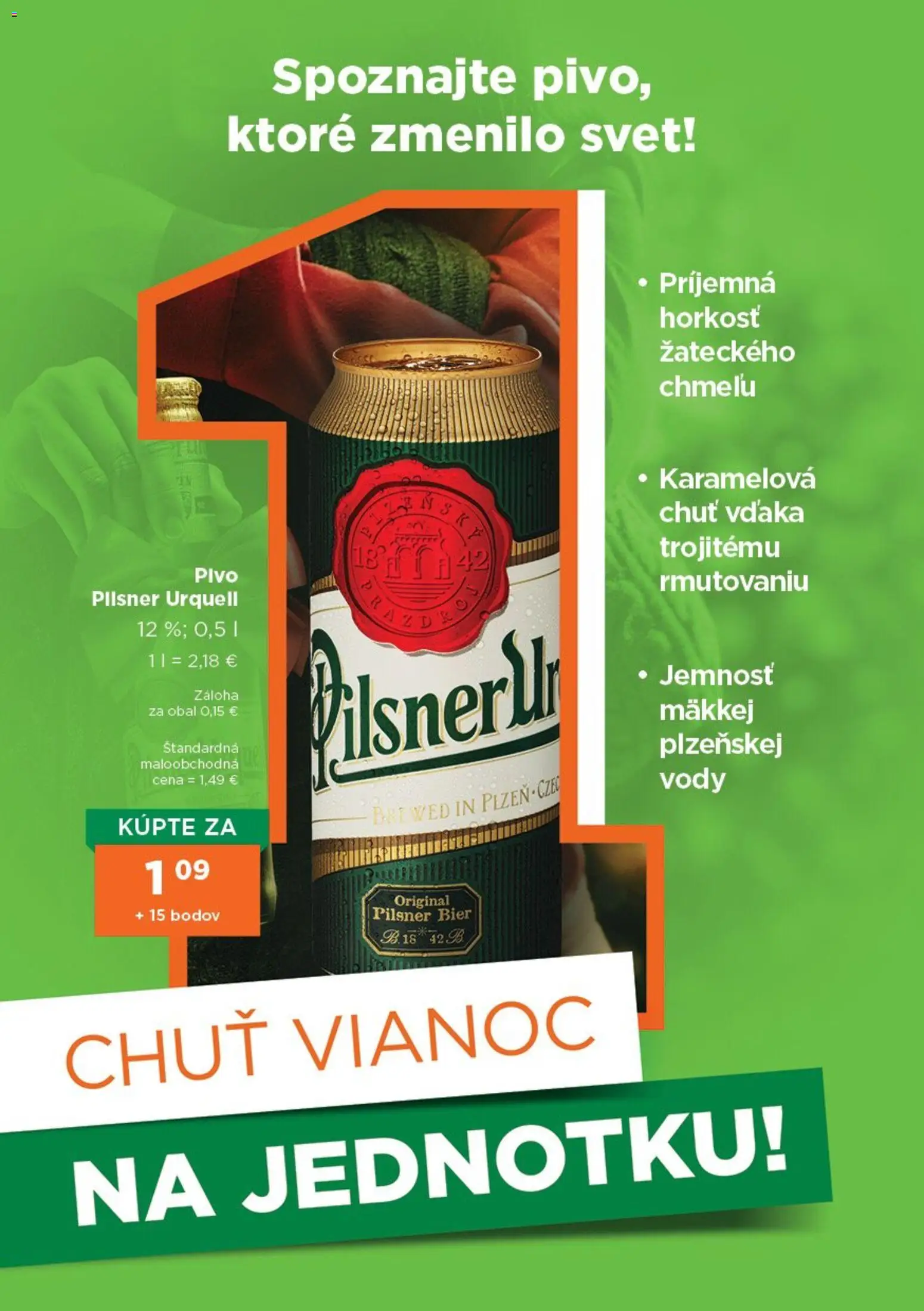 Nové 1day akcie – leták je platný od 01.11.2025 | Strana: 6 | Produkty: Pivo, Pilsner Urquell