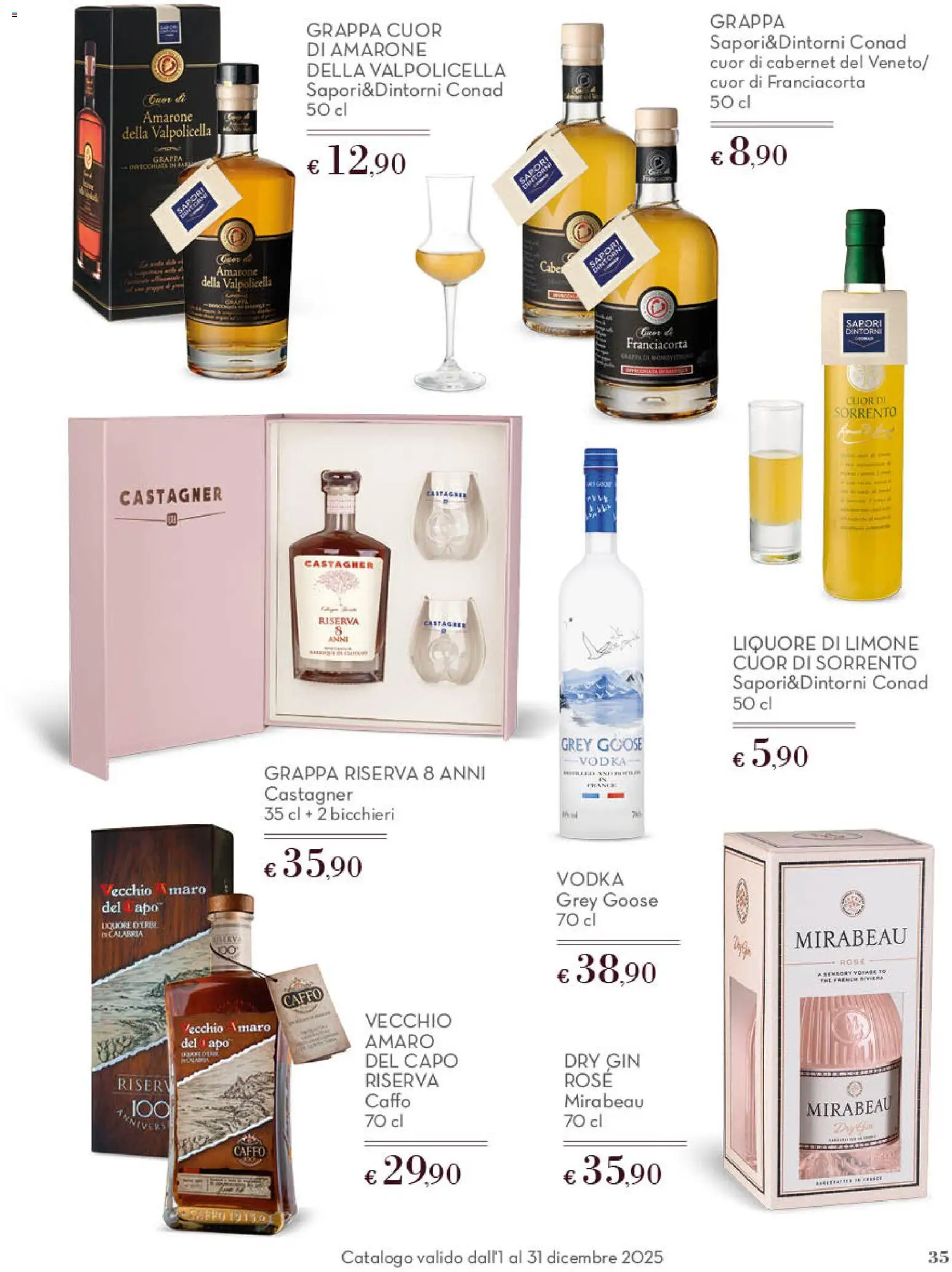 Volantino Spazio Conad del 01.12.2025 | Pagina: 35 | Prodotti: Vodka, Limone, Liquore, Amaro