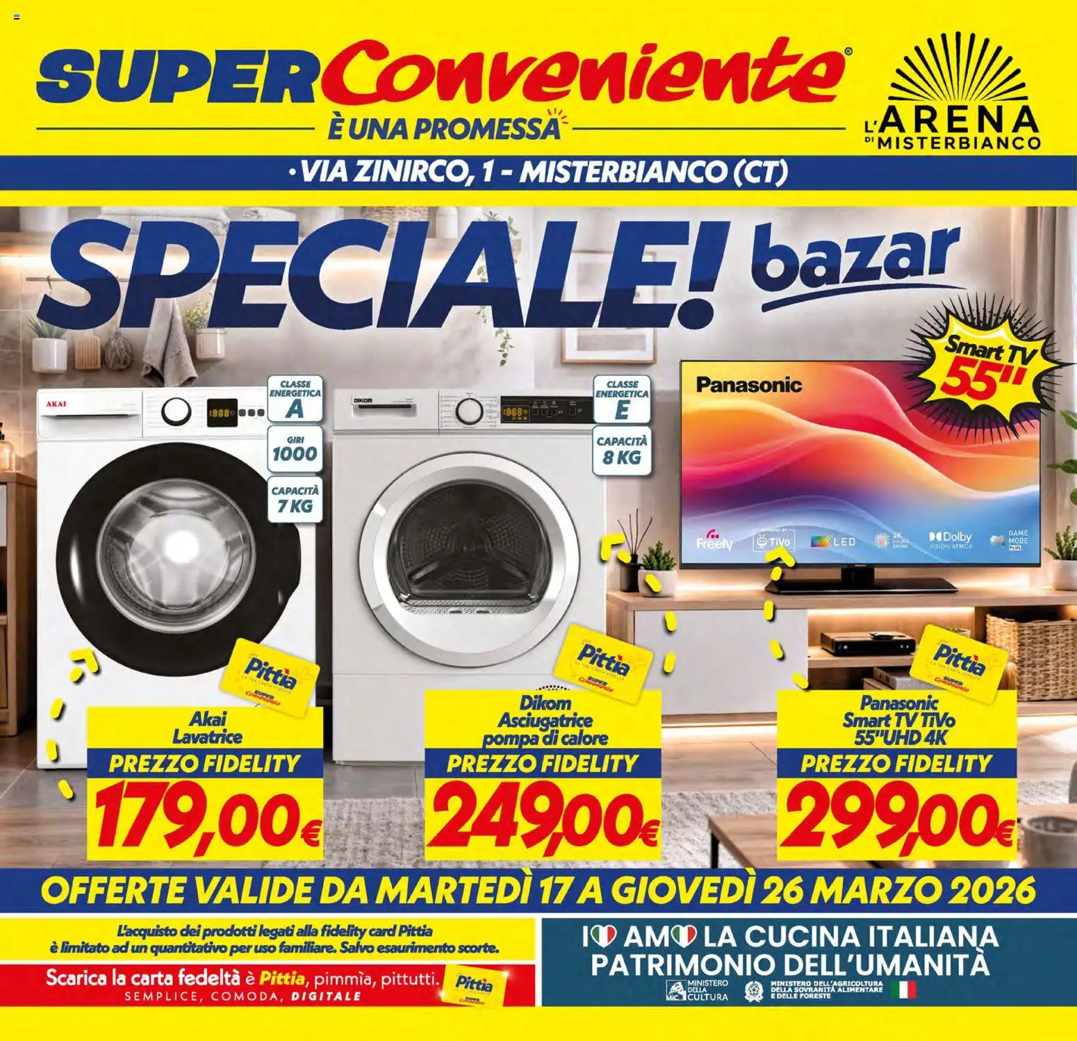 Volantino SuperConveniente del 17.03.2026 | Pagina: 26 | Prodotti: smart TV, Lavatrice, Asciugatrice, TV