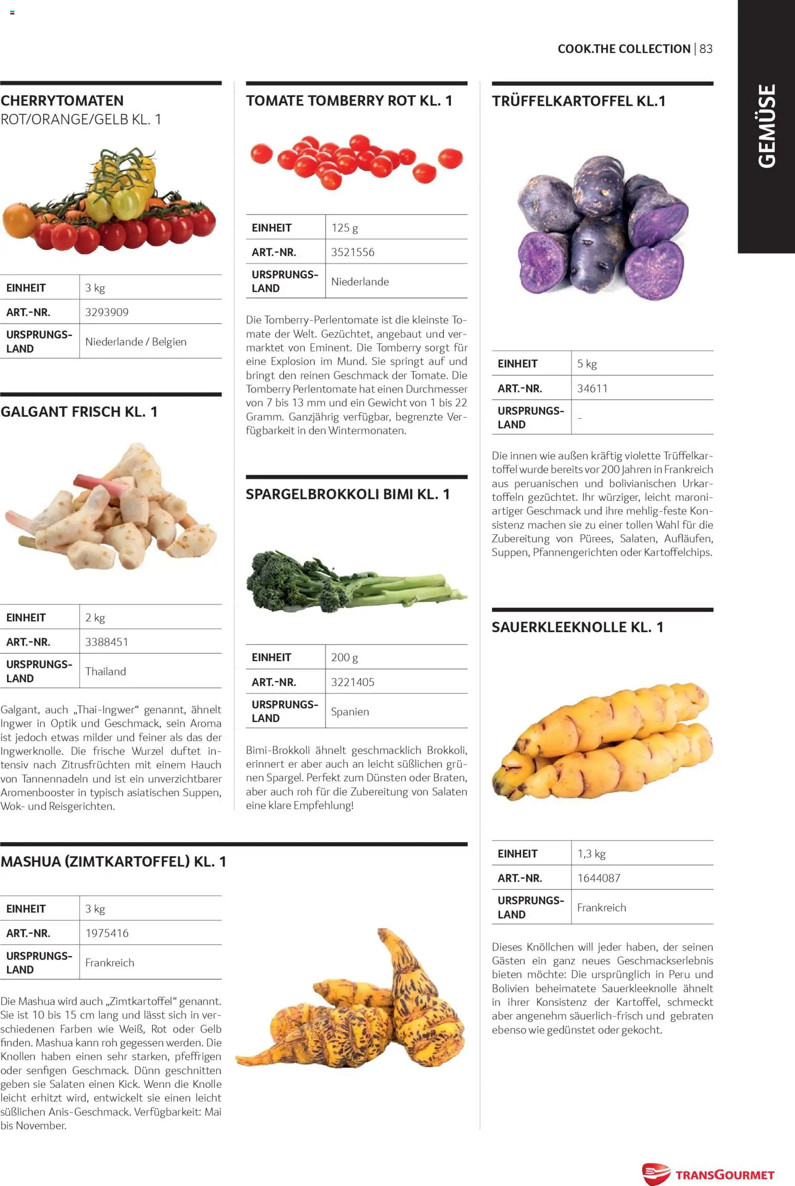 Transgourmet Cook Look-Book gültig ab 08.04.2026 | Seite: 83 | Produkte: Gemüse, Gewicht