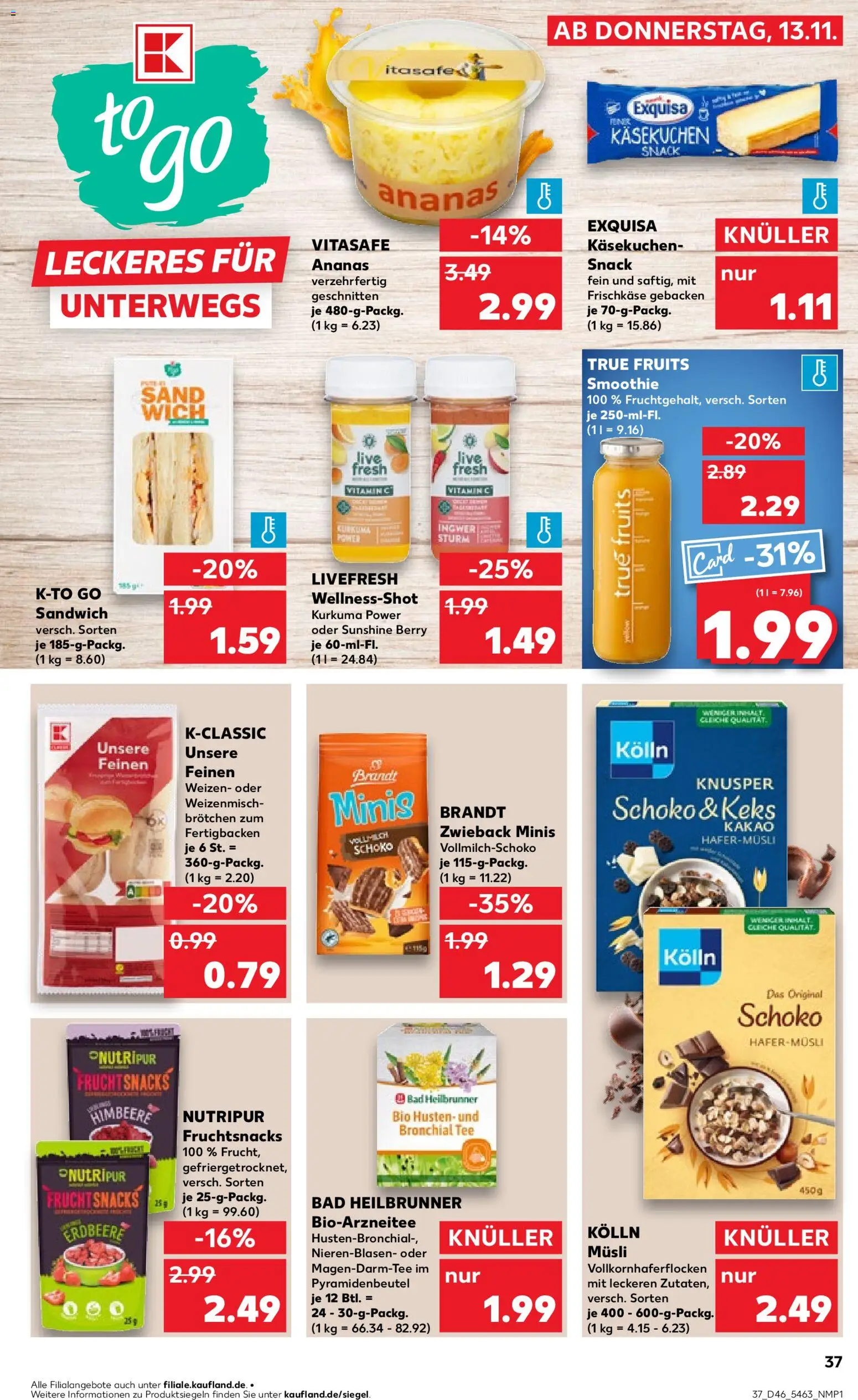 Kaufland prospekt Kiel	 – gültig ab 13.11.2025 | Seite: 37 | Produkte: Musli, Bad, Ananas, Himbeere