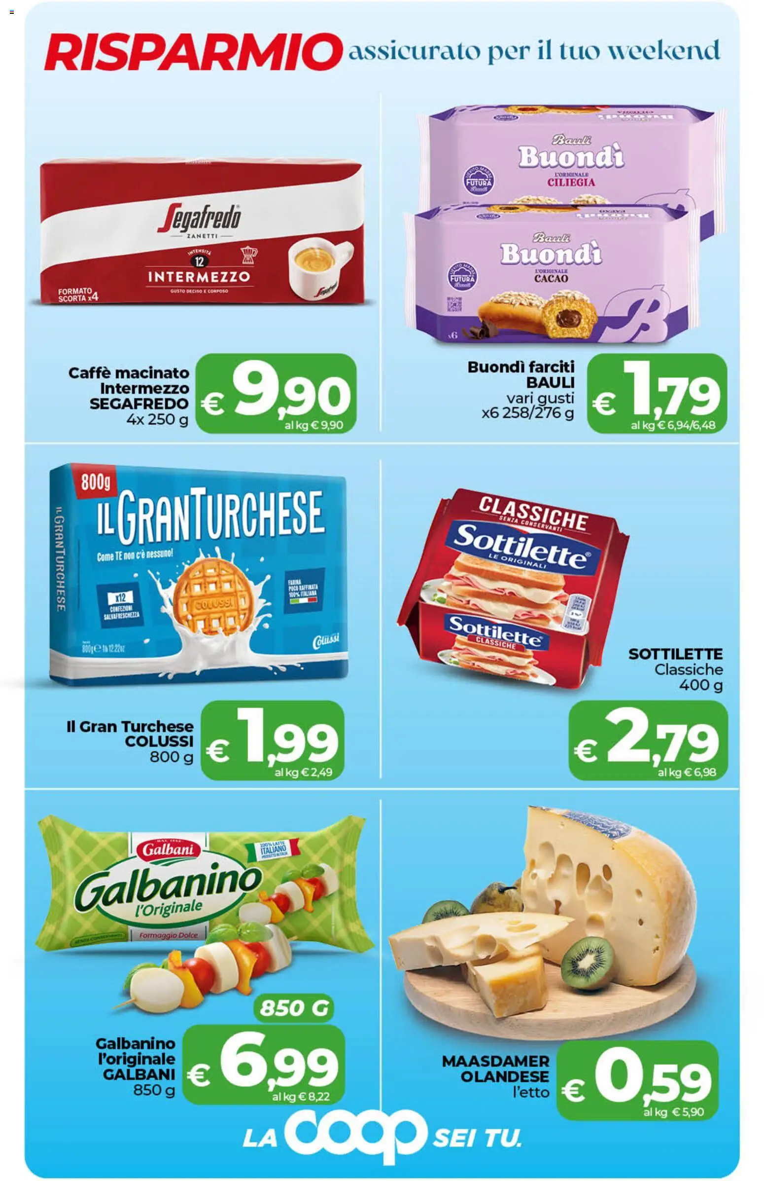 Volantino COOP del 28.04.2026 | Pagina: 2 | Prodotti: Caffè, Latte, Formaggio, Cacao
