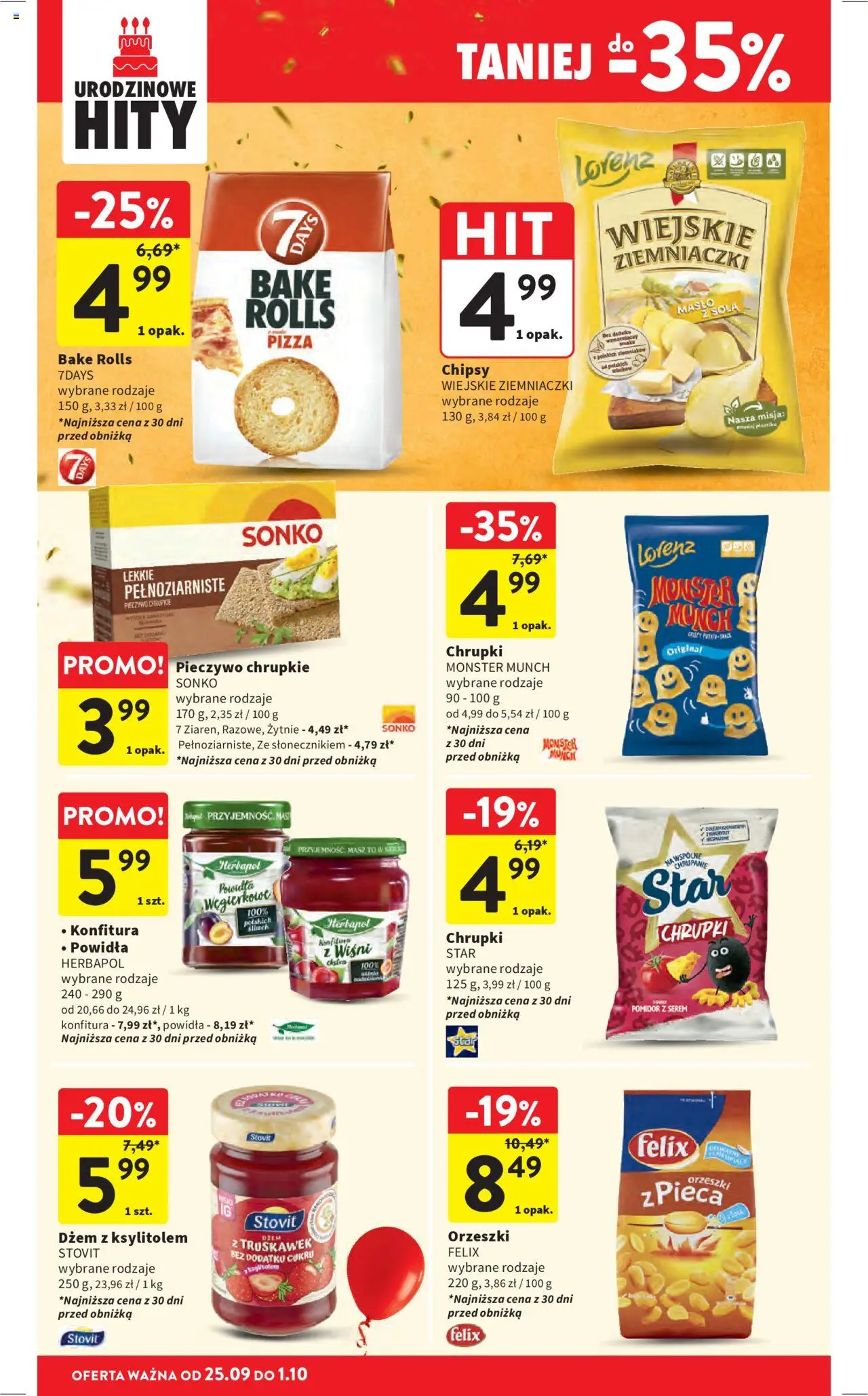 Intermarche Gazetka od 25.09.2025 | Strona: 34 | Produkty: Pieczywo, Chrupki, Masło, Pizza