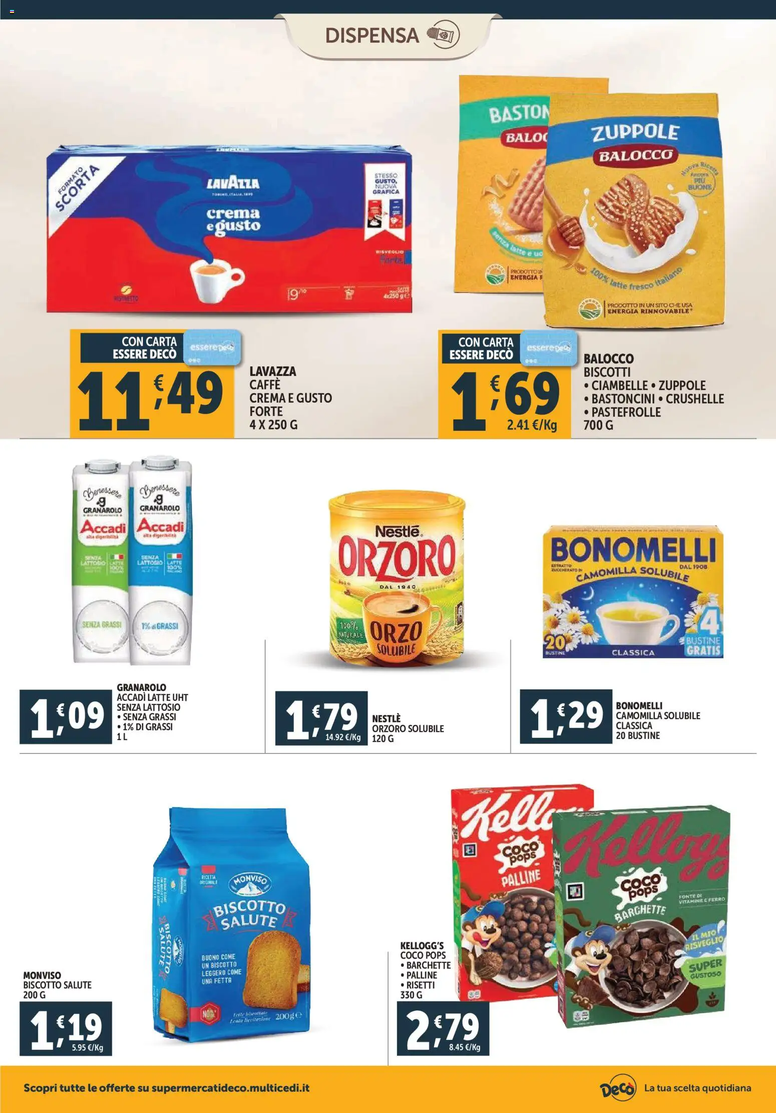 Volantino Decò del 20.11.2025 | Pagina: 10 | Prodotti: Crema, Caffè, Fette biscottate, Lavazza