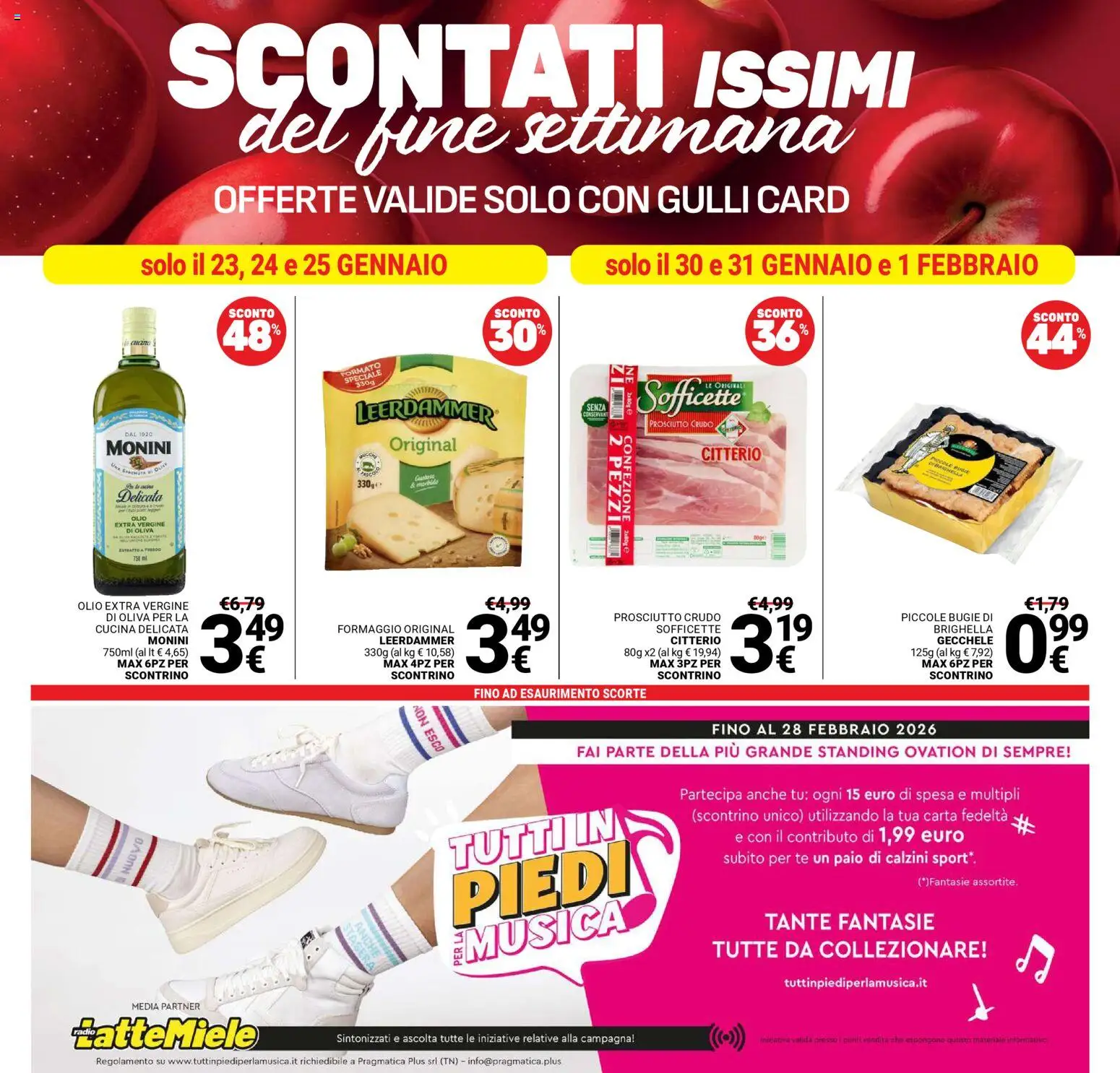 Volantino Gulliver del 23.01.2026 | Pagina: 11 | Prodotti: Prosciutto Crudo, Tè, Calzini, Olio extra vergine