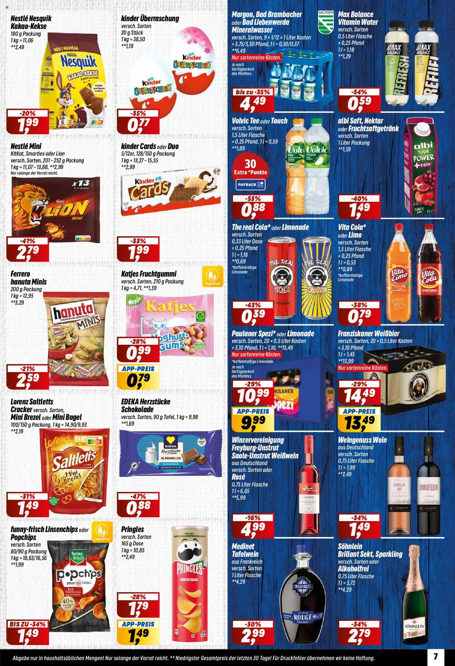 Simmel Prospekt 	 – gültig ab 09.03.2026 | Seite: 7 | Produkte: Franziskaner, Schokolade, Volvic tee, Wein